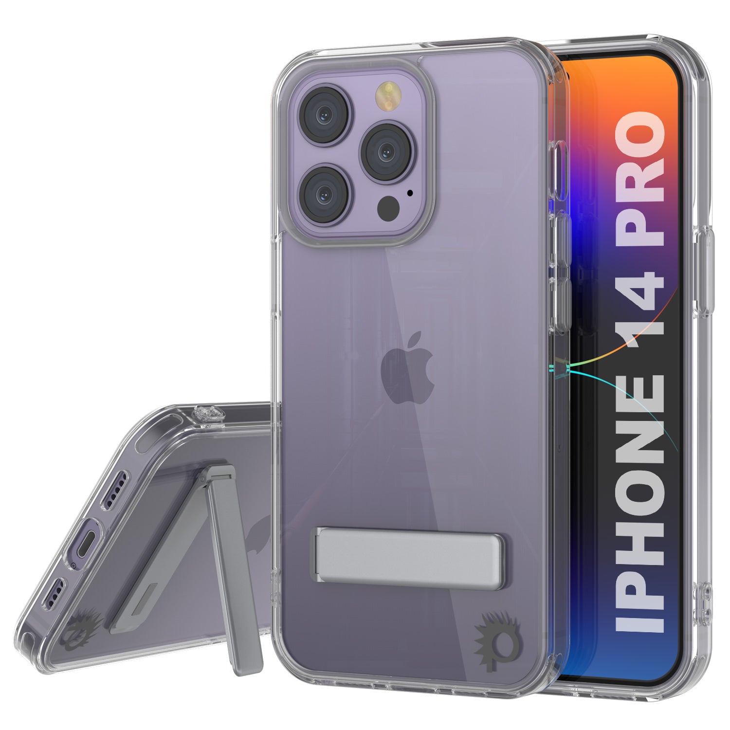 Punkcase iPhone 14 Pro Case with Kickstand [Crystal Kickstand Series] [Slim Fit]