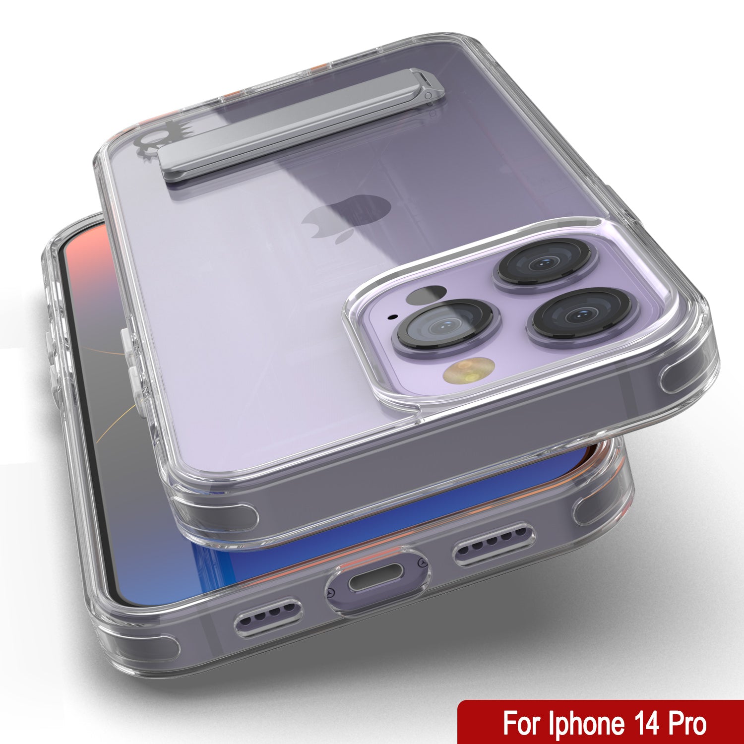 Punkcase iPhone 14 Pro Case with Kickstand [Crystal Kickstand Series] [Slim Fit]