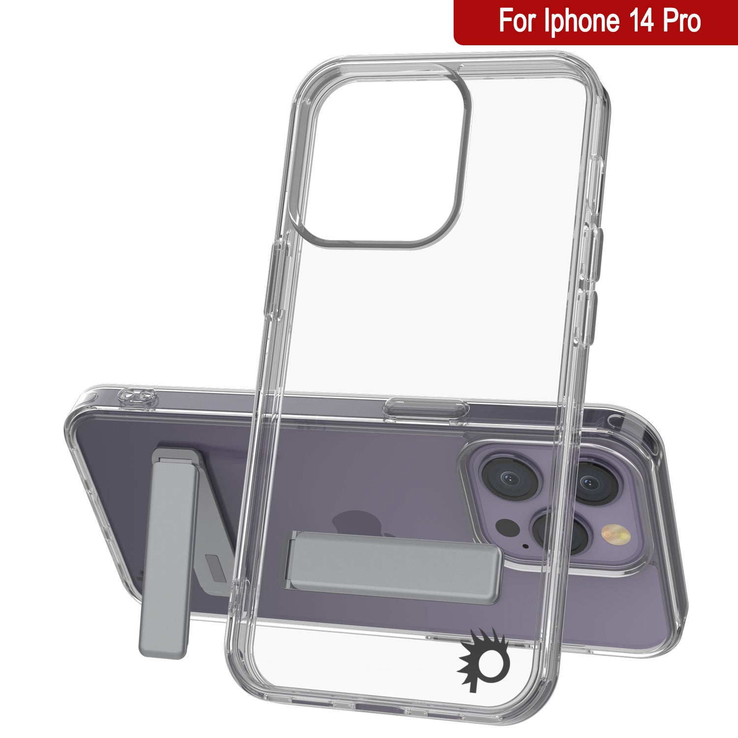 Punkcase iPhone 14 Pro Case with Kickstand [Crystal Kickstand Series] [Slim Fit]