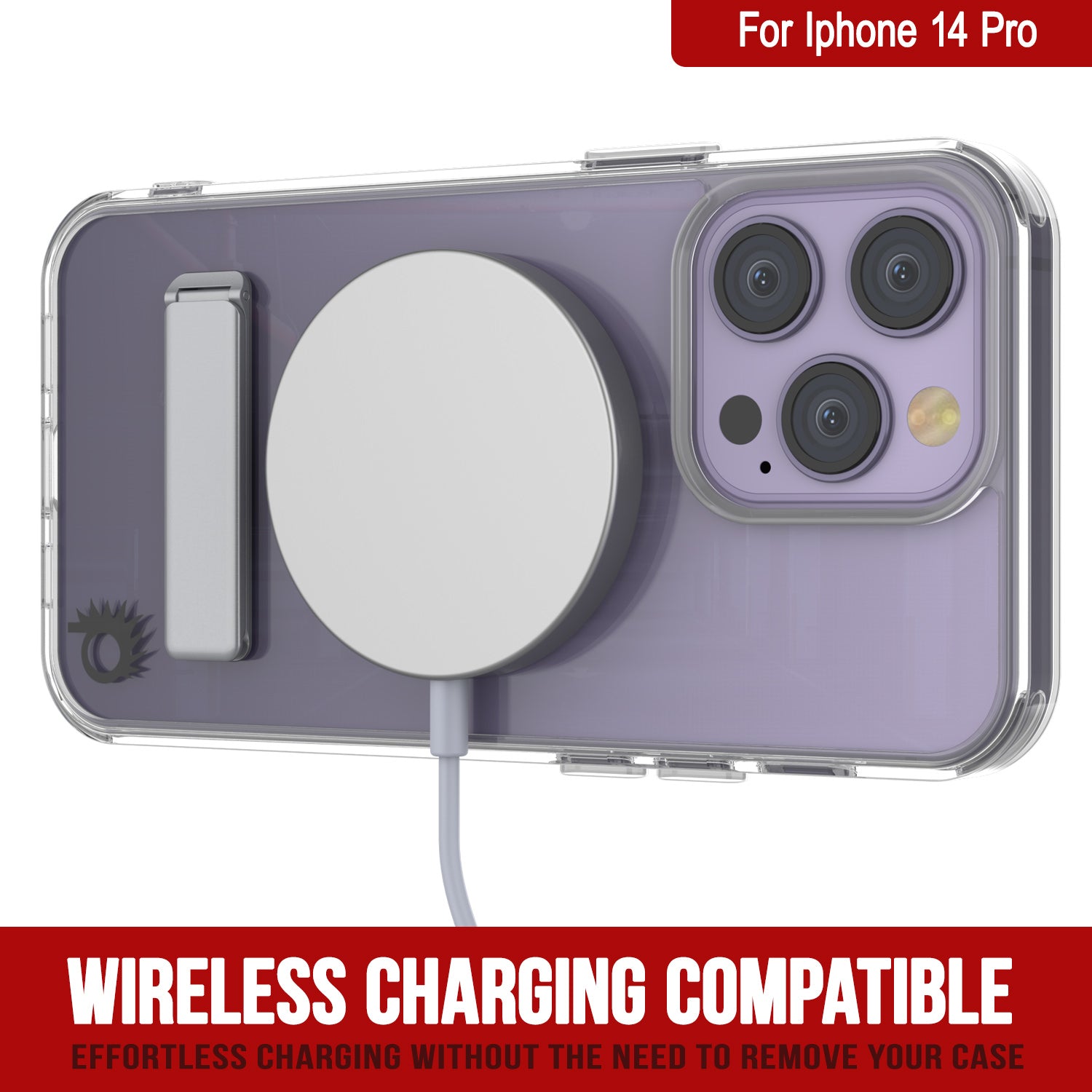 Punkcase iPhone 14 Pro Case with Kickstand [Crystal Kickstand Series] [Slim Fit]