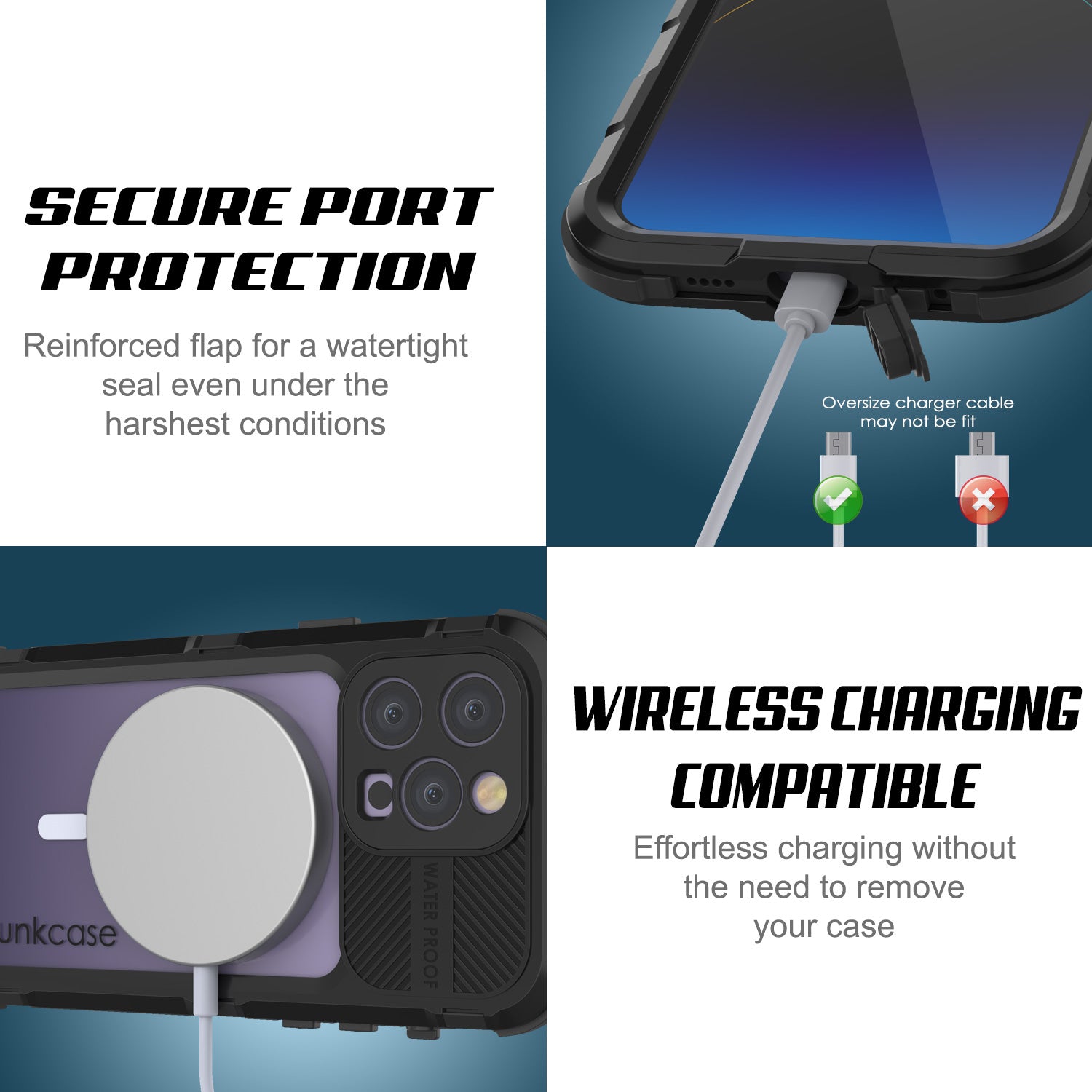 iPhone 14 Pro Metal Extreme 2.0 Series Aluminum Waterproof Case IP68 W/Buillt in Screen Protector [Black]