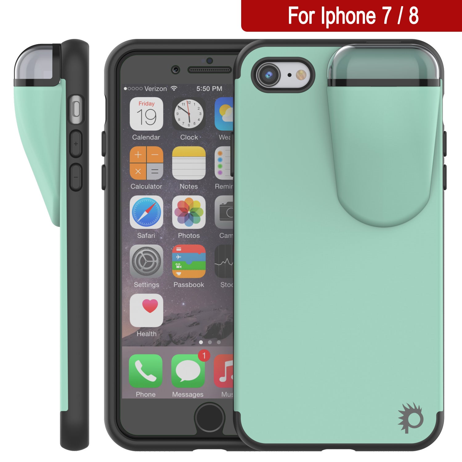 Punkcase iPhone 7 Airpod Charging Case Holder | Slim & Durable 2 in 1 for iPhone 8/7 [Teal]