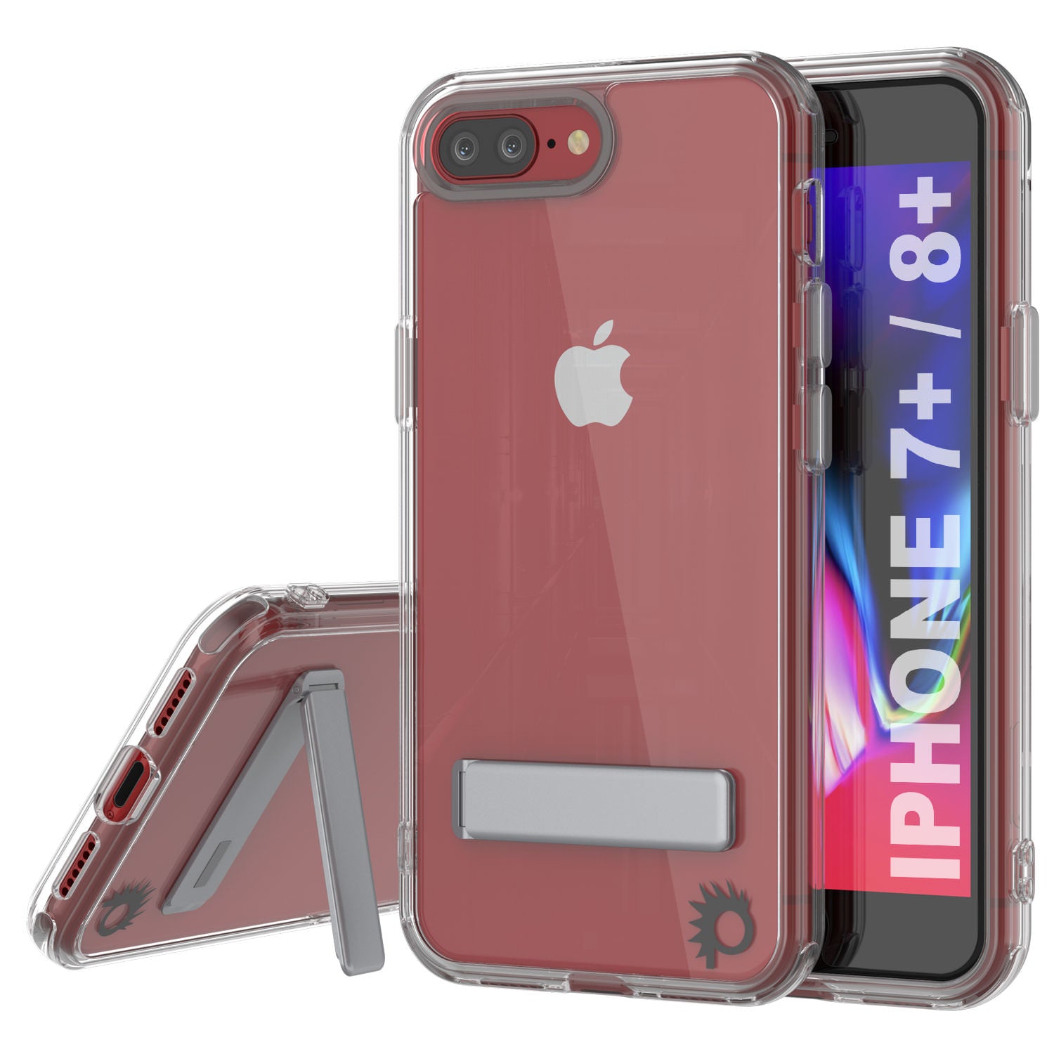 Punkcase iPhone 8+ Plus Case with Kickstand [Crystal Kickstand Series] [Slim Fit]