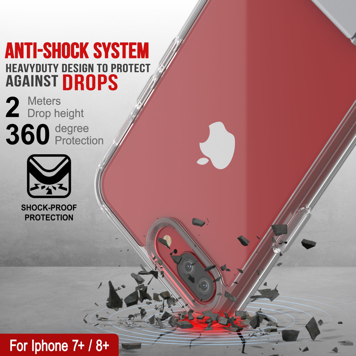 Punkcase iPhone 8+ Plus Case with Kickstand [Crystal Kickstand Series] [Slim Fit]