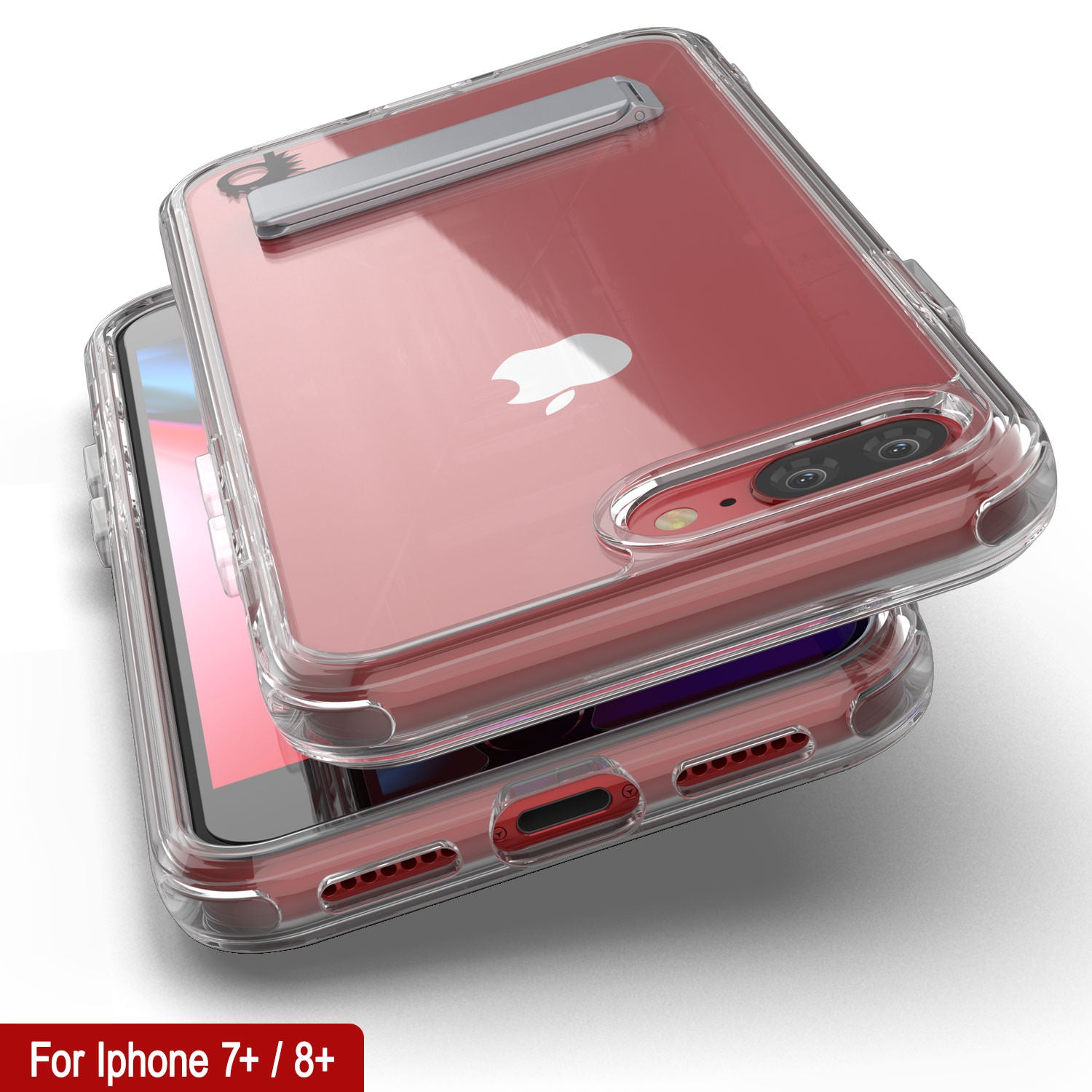 Punkcase iPhone 8+ Plus Case with Kickstand [Crystal Kickstand Series] [Slim Fit]