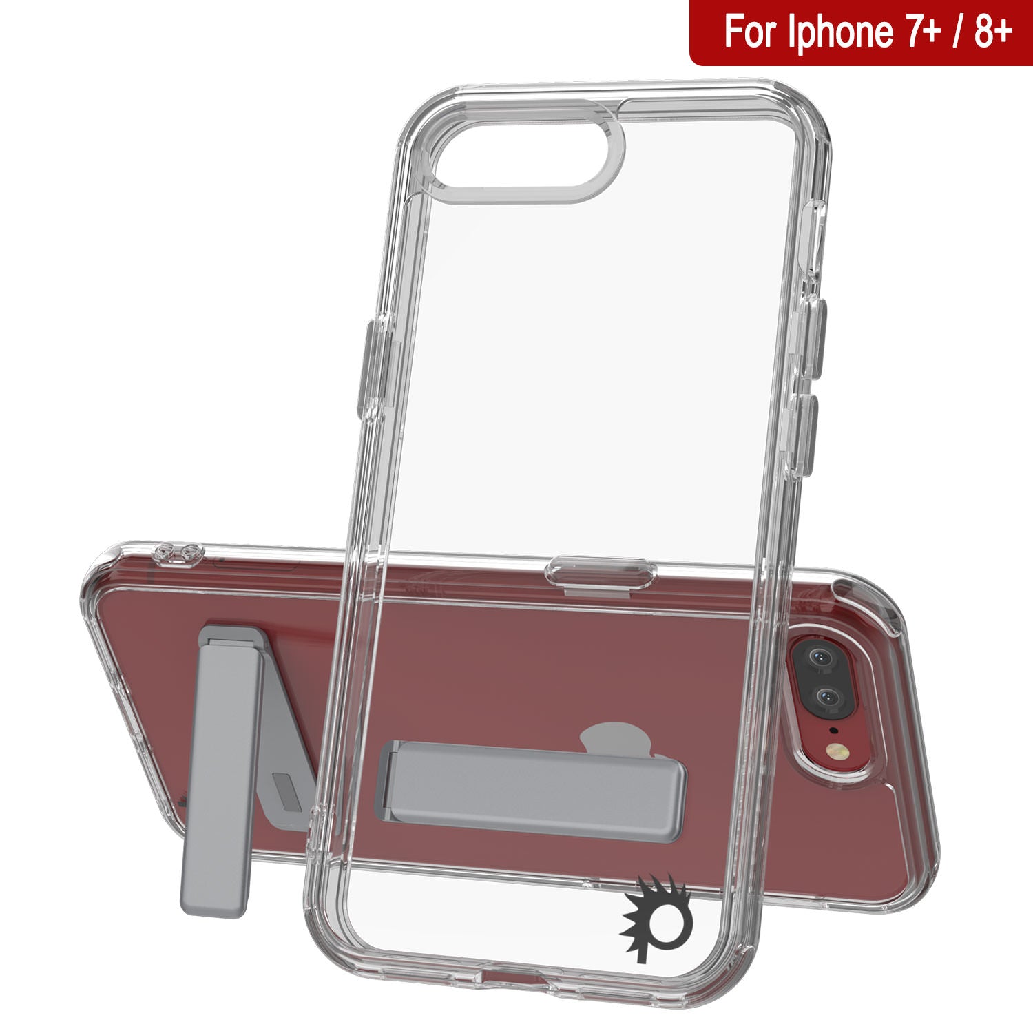 Punkcase iPhone 8+ Plus Case with Kickstand [Crystal Kickstand Series] [Slim Fit]