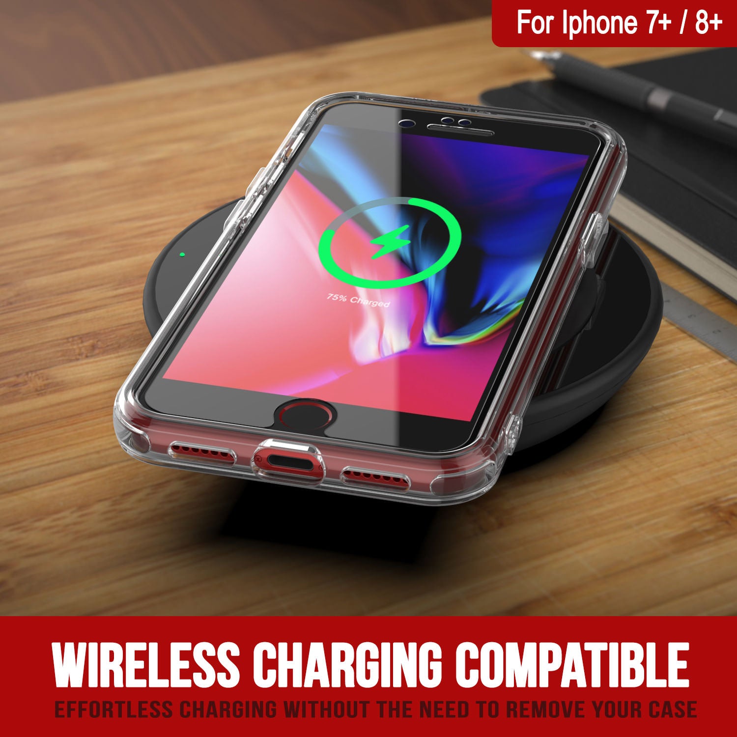 Punkcase iPhone 8+ Plus Case with Kickstand [Crystal Kickstand Series] [Slim Fit]