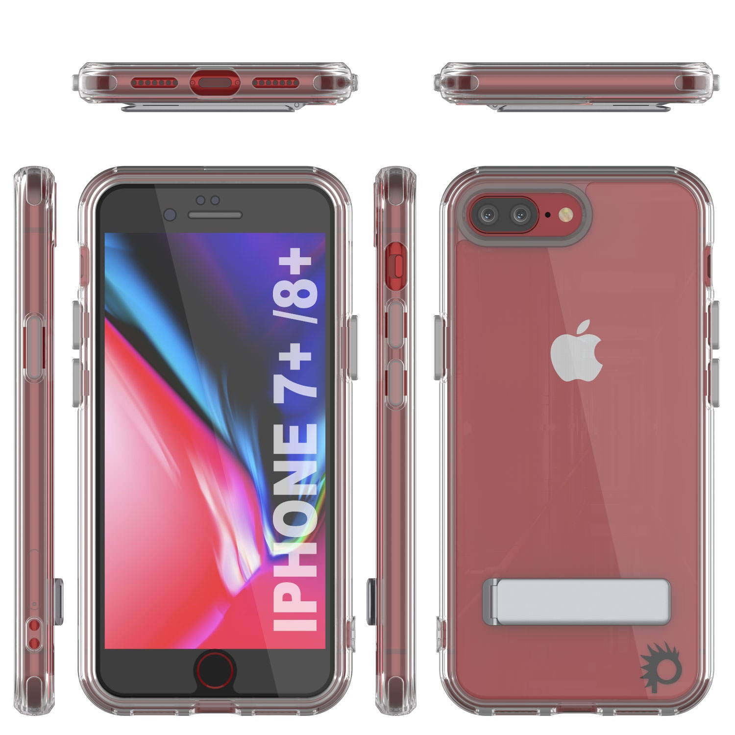 Punkcase iPhone 8+ Plus Case with Kickstand [Crystal Kickstand Series] [Slim Fit]