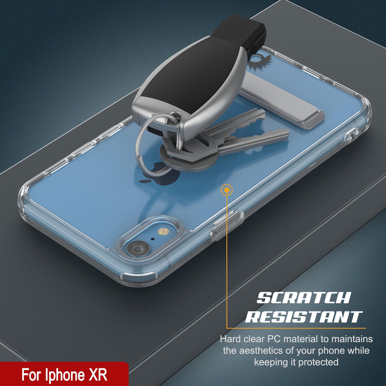 Punkcase iPhone XR Case with Kickstand [Crystal Kickstand Series] [Slim Fit]