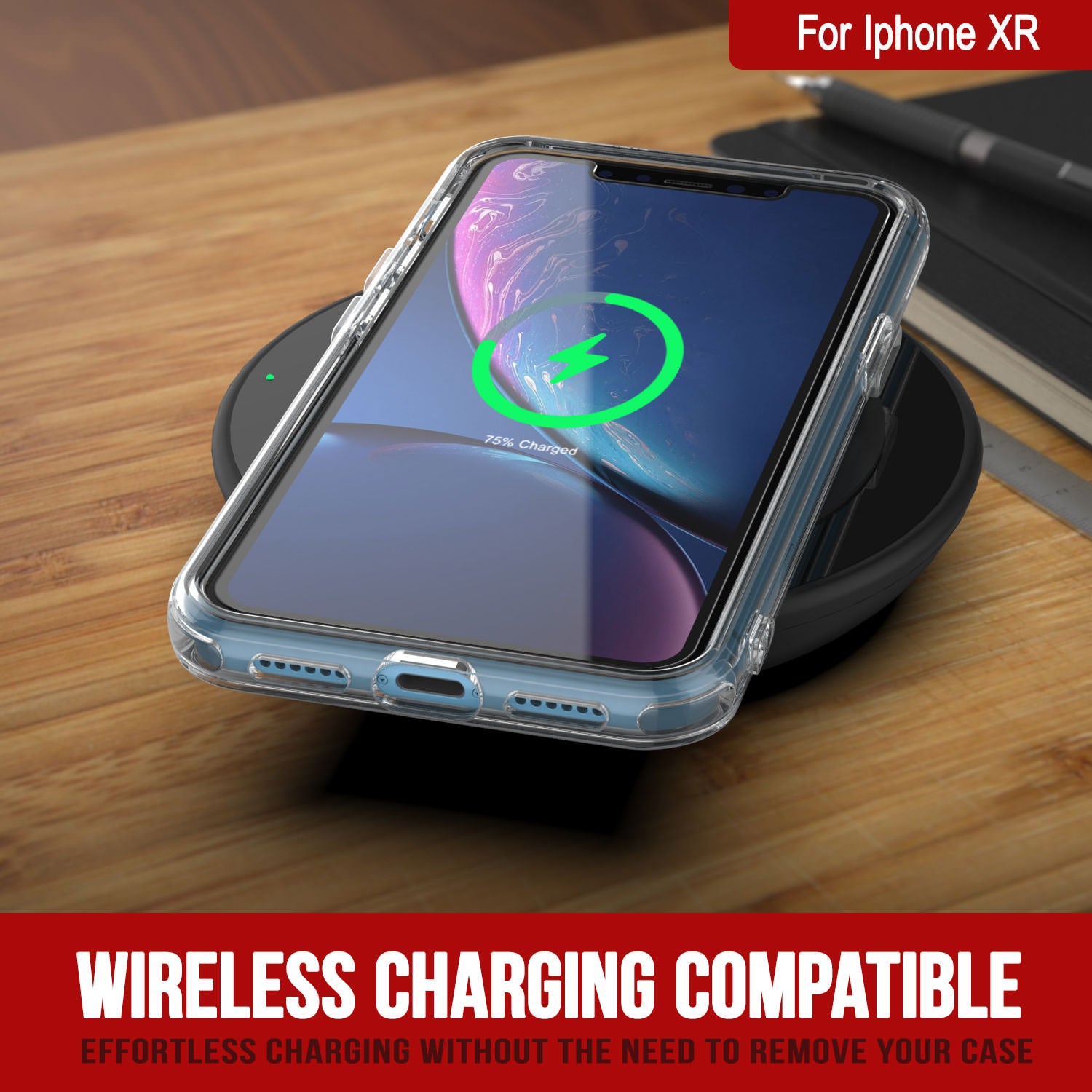 Punkcase iPhone XR Case with Kickstand [Crystal Kickstand Series] [Slim Fit]