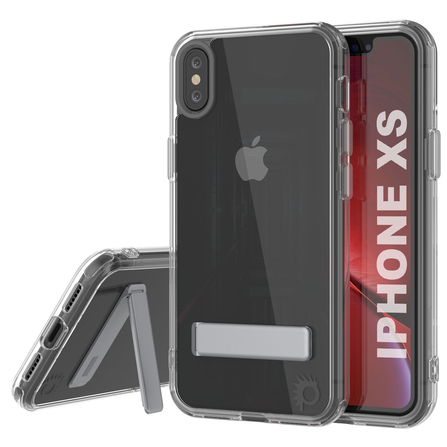 Punkcase iPhone XS Case with Kickstand [Crystal Kickstand Series] [Slim Fit]