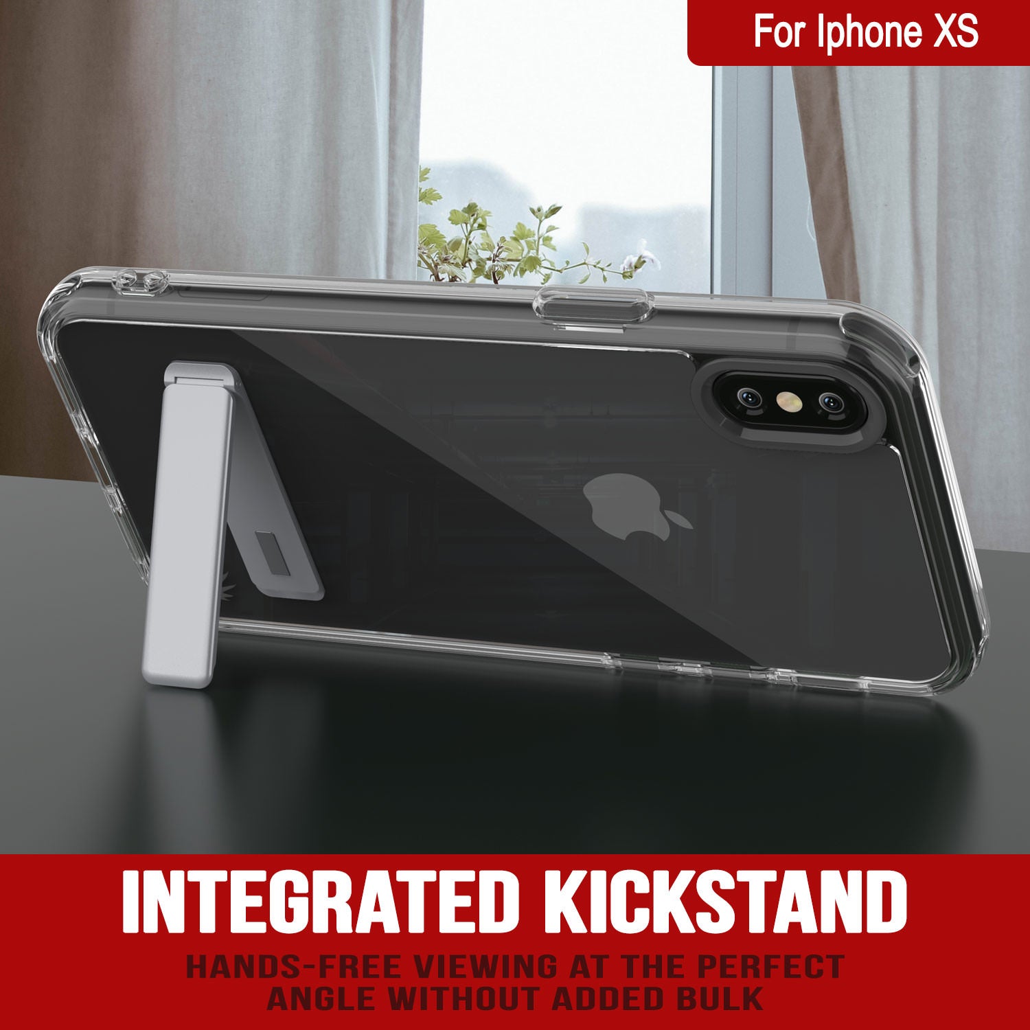 Punkcase iPhone XS Case with Kickstand [Crystal Kickstand Series] [Slim Fit]