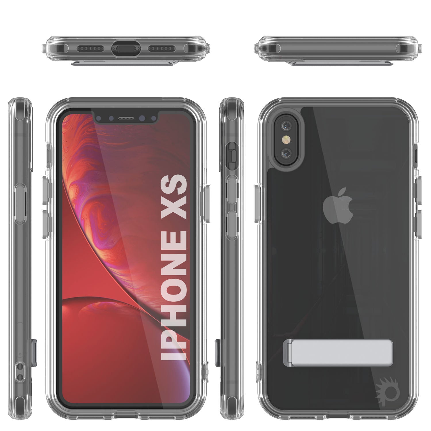 Punkcase iPhone XS Case with Kickstand [Crystal Kickstand Series] [Slim Fit]