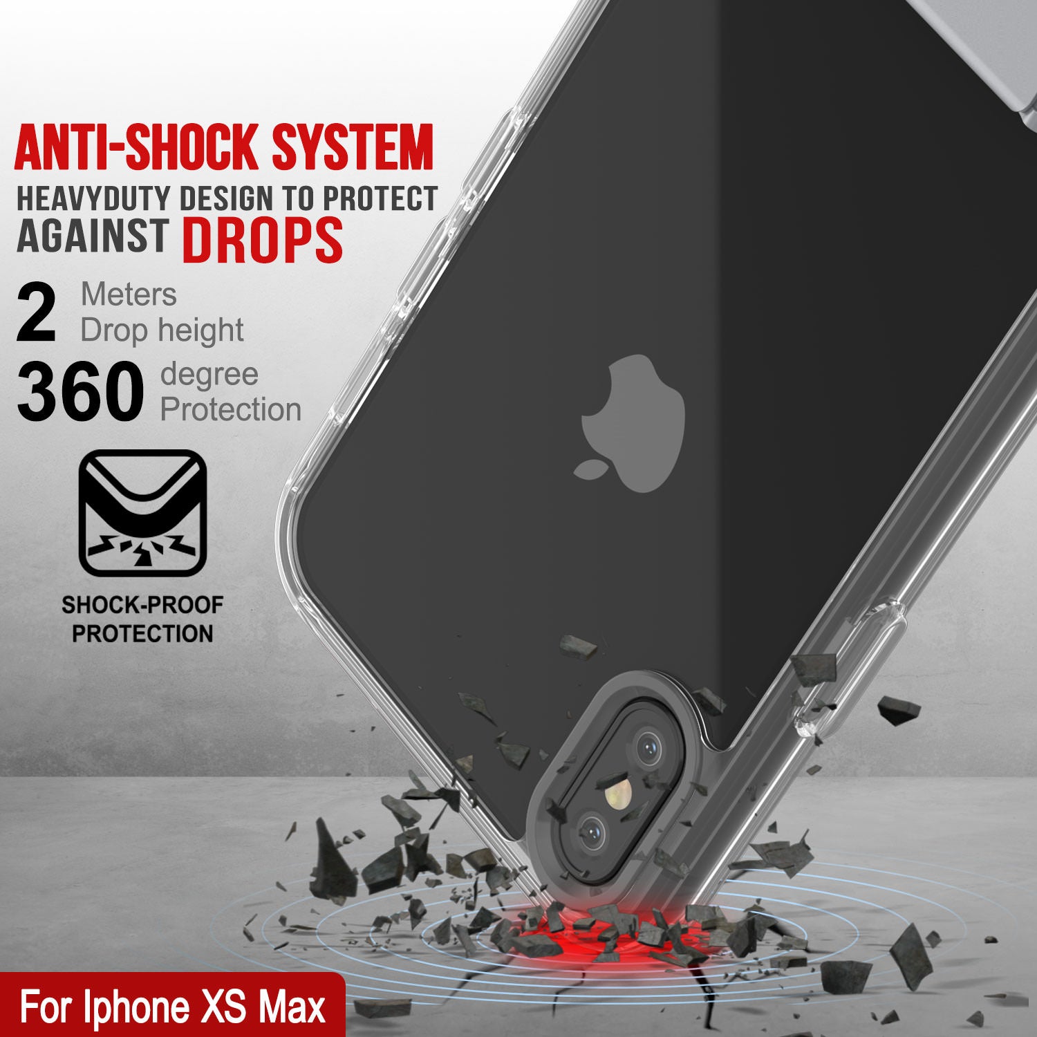 Punkcase iPhone XS Max Case with Kickstand [Crystal Kickstand Series] [Slim Fit]