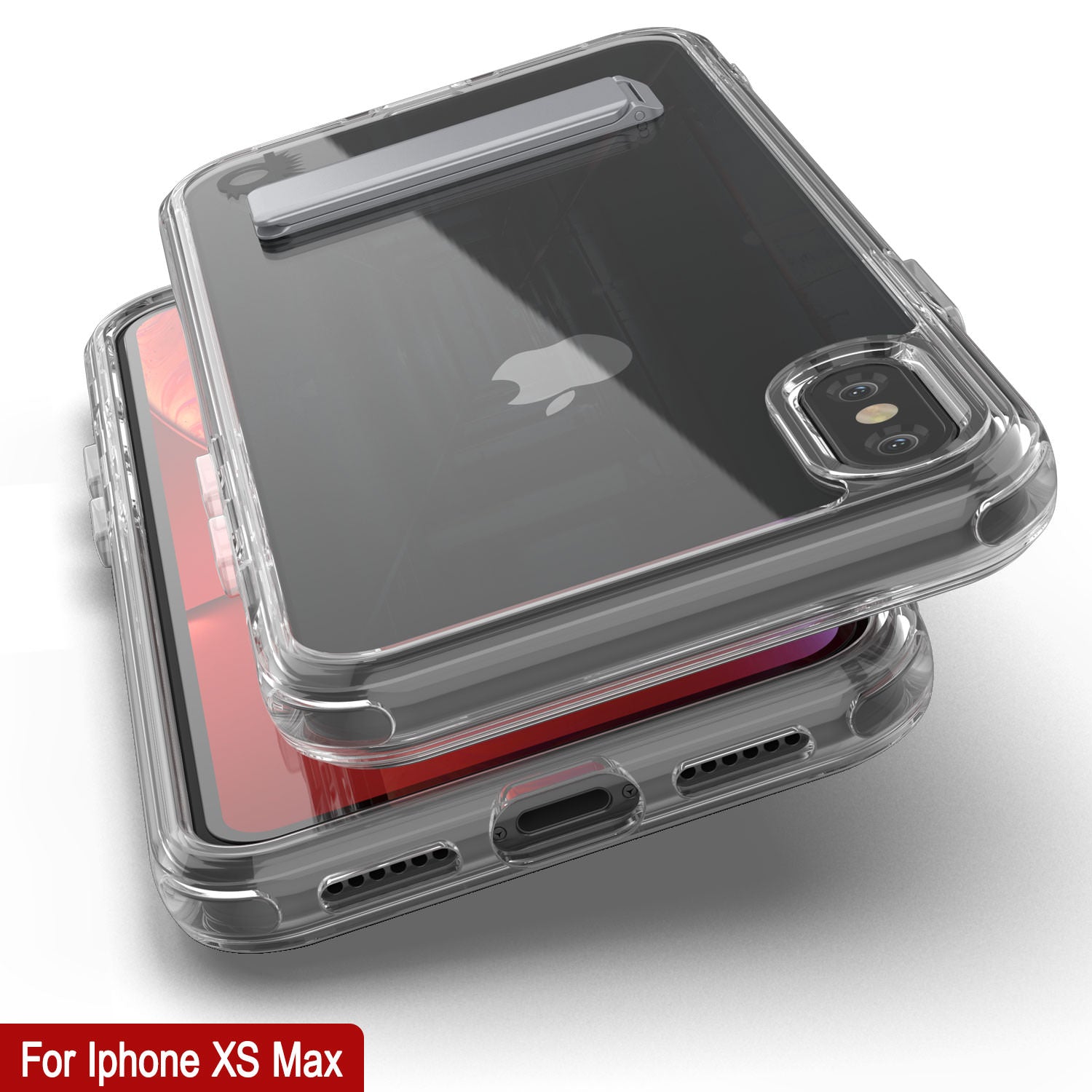 Punkcase iPhone XS Max Case with Kickstand [Crystal Kickstand Series] [Slim Fit]