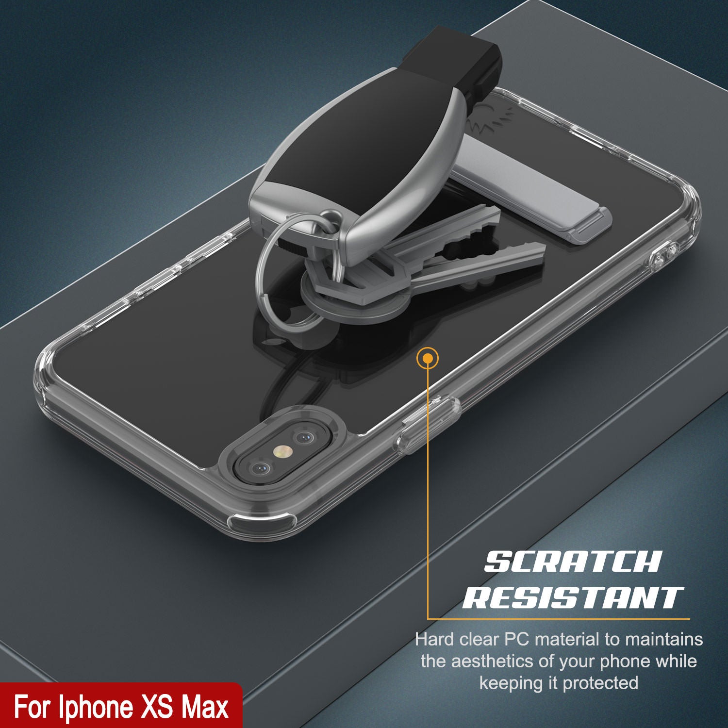 Punkcase iPhone XS Max Case with Kickstand [Crystal Kickstand Series] [Slim Fit]