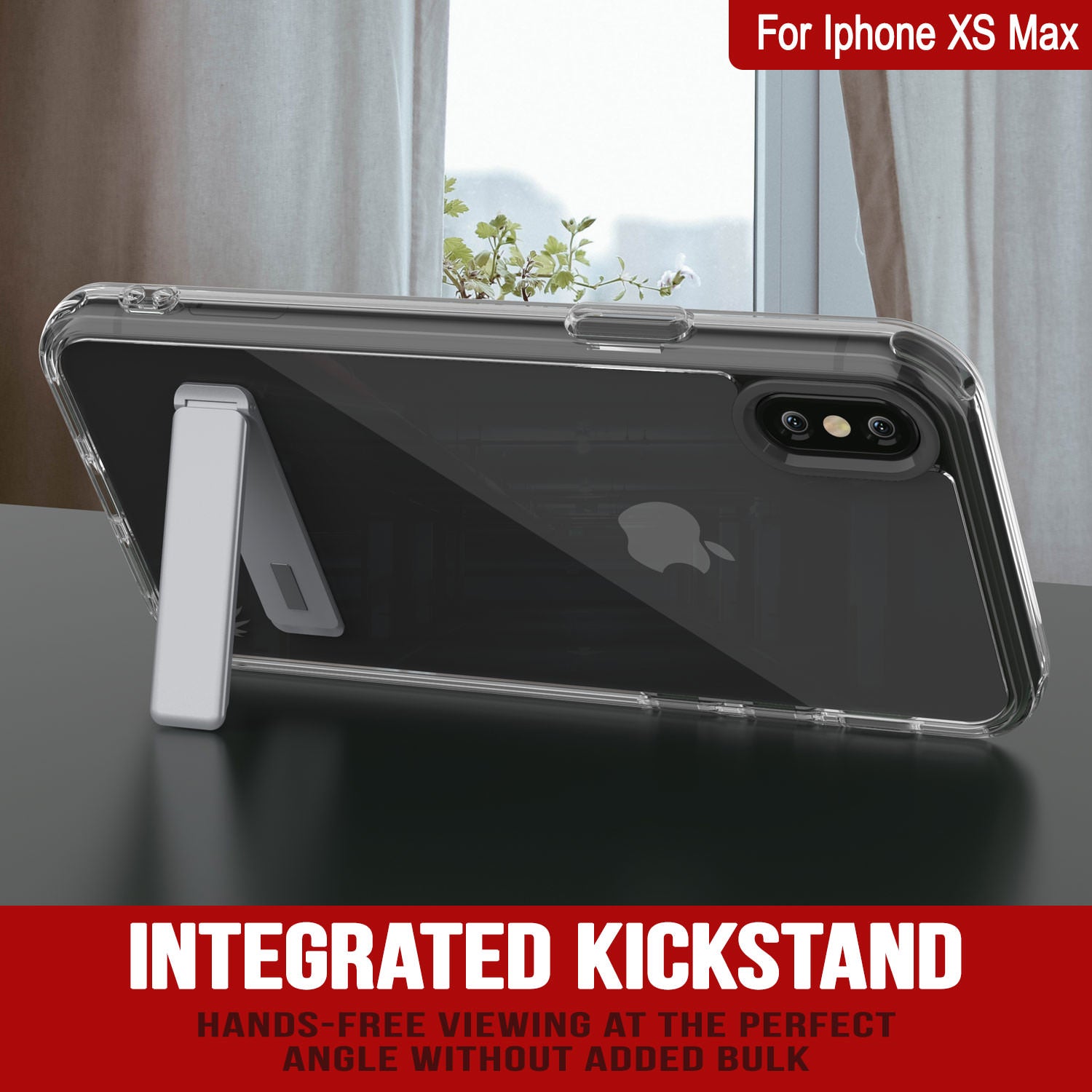 Punkcase iPhone XS Max Case with Kickstand [Crystal Kickstand Series] [Slim Fit]