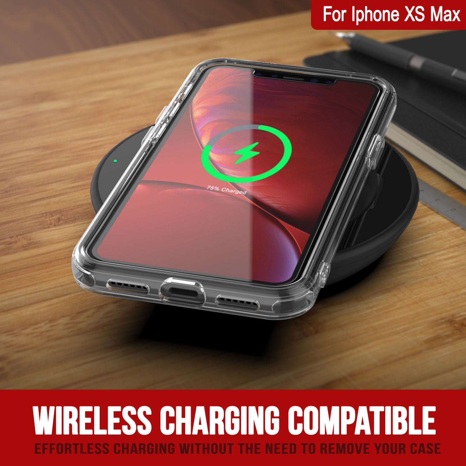 Punkcase iPhone XS Max Case with Kickstand [Crystal Kickstand Series] [Slim Fit]