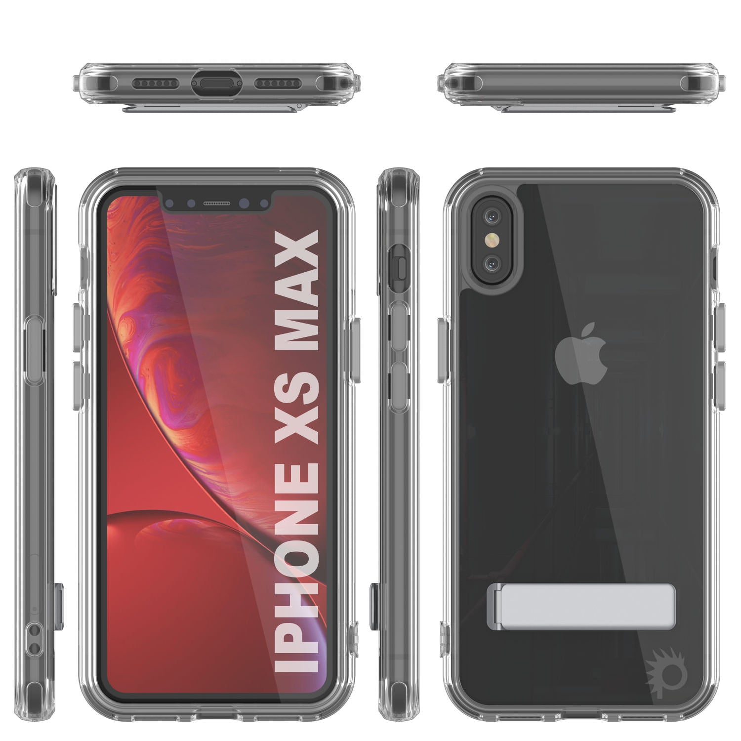 Punkcase iPhone XS Max Case with Kickstand [Crystal Kickstand Series] [Slim Fit]
