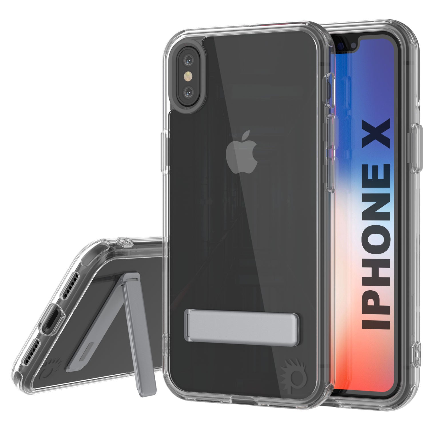 Punkcase iPhone X Case with Kickstand [Crystal Kickstand Series] [Slim Fit]