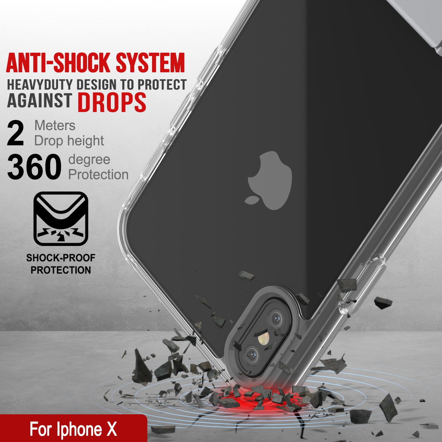 Punkcase iPhone X Case with Kickstand [Crystal Kickstand Series] [Slim Fit]