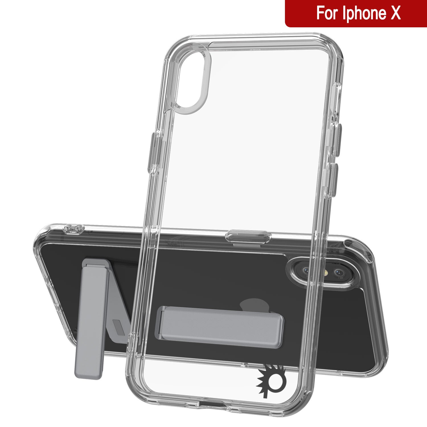 Punkcase iPhone X Case with Kickstand [Crystal Kickstand Series] [Slim Fit]