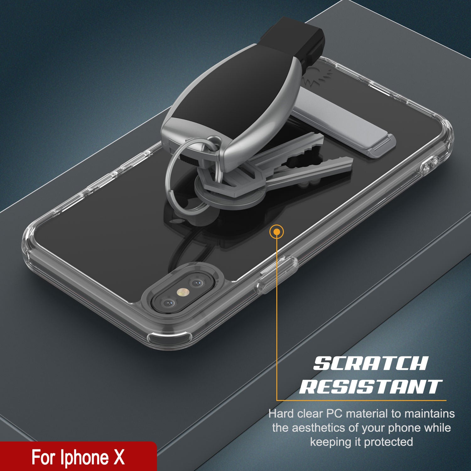 Punkcase iPhone X Case with Kickstand [Crystal Kickstand Series] [Slim Fit]