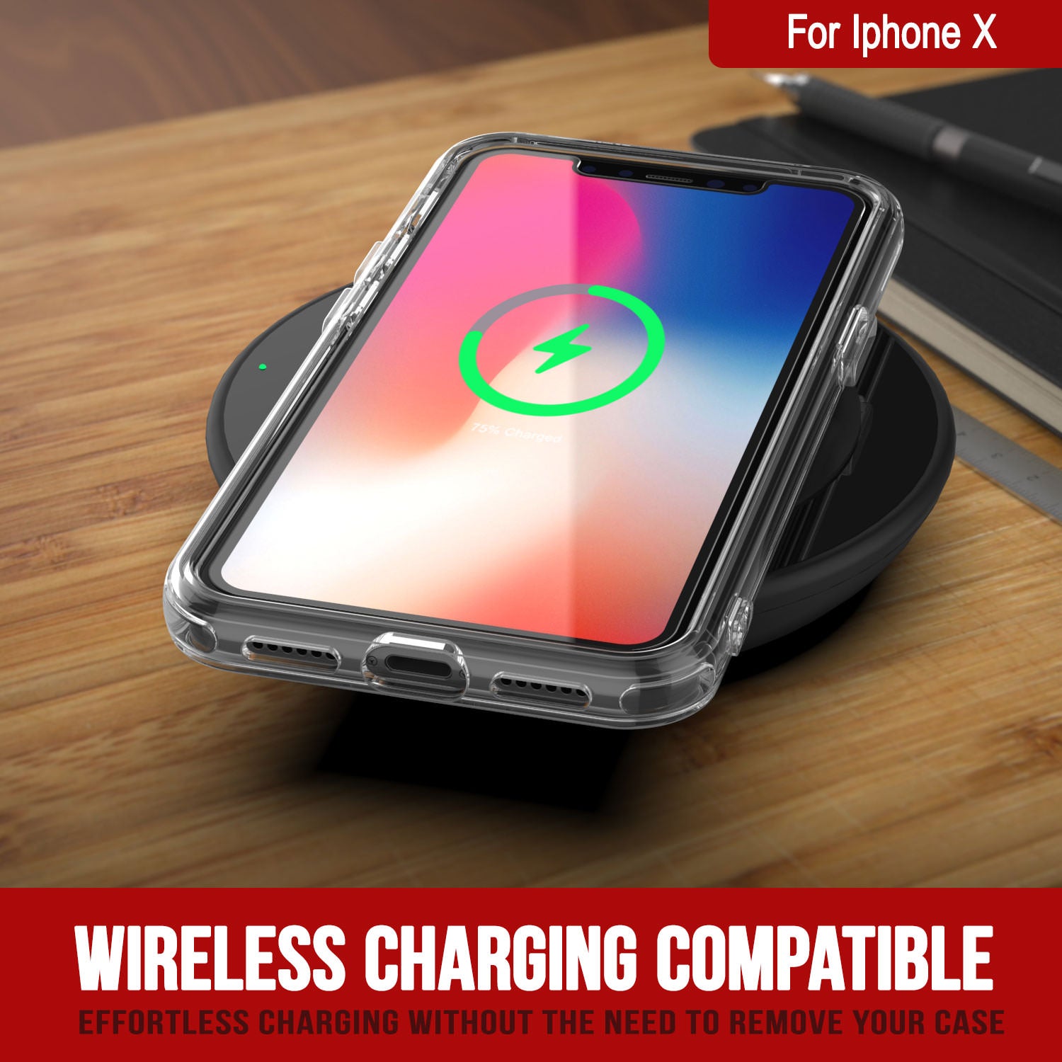 Punkcase iPhone X Case with Kickstand [Crystal Kickstand Series] [Slim Fit]