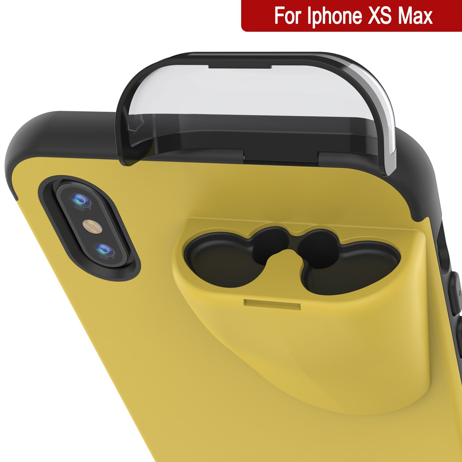 Punkcase iPhone XS Max Airpod Charging Case Holder | Slim & Durable 2 in 1 [Yellow]