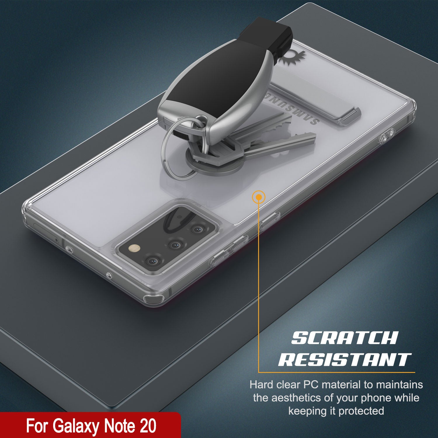 Punkcase Galaxy Note 20 Case with Kickstand [Crystal Kickstand Series] [Slim Fit]