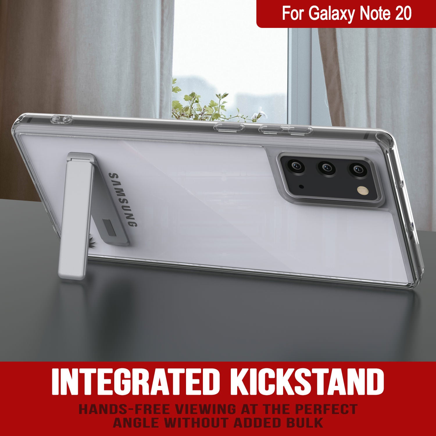 Punkcase Galaxy Note 20 Case with Kickstand [Crystal Kickstand Series] [Slim Fit]