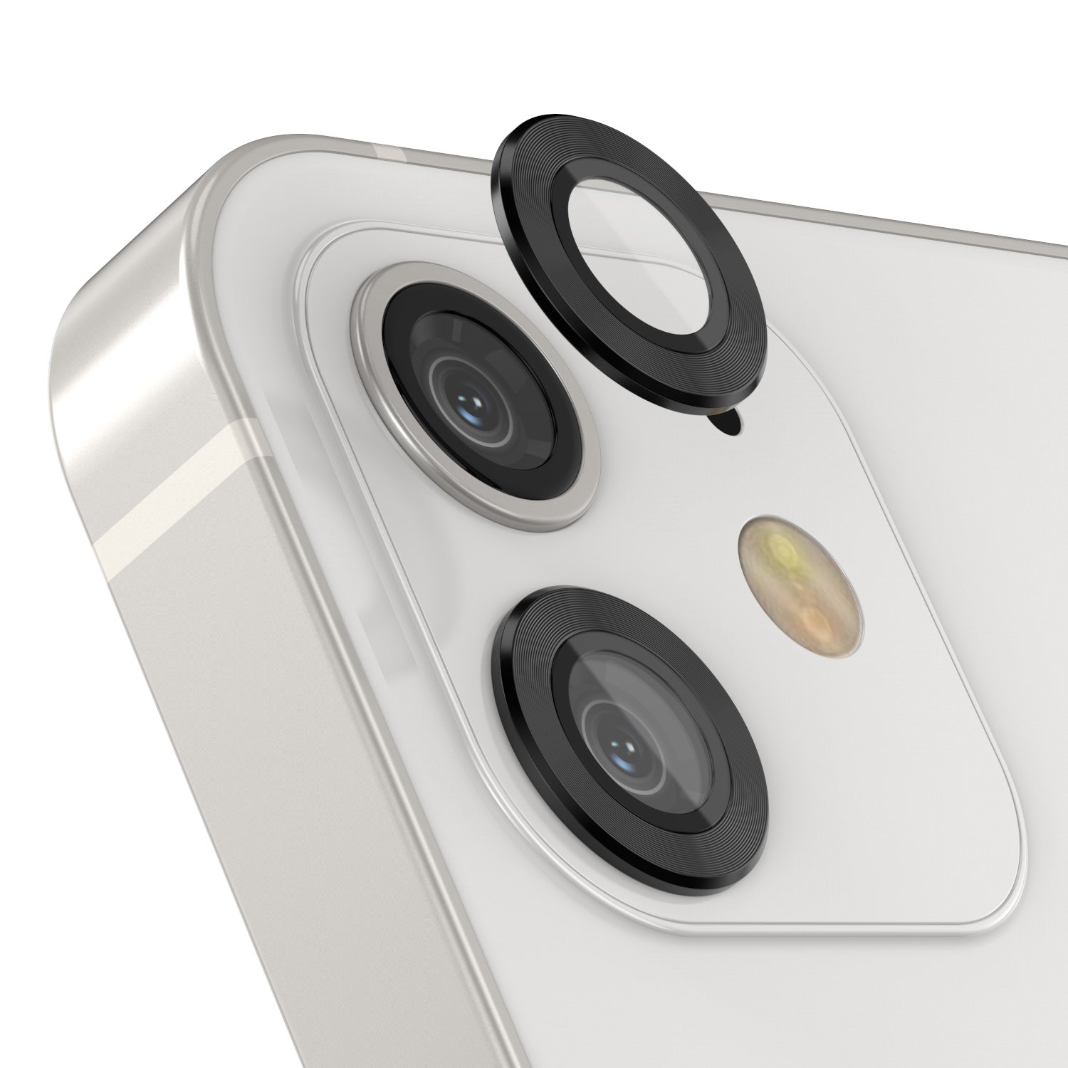 [2 Pack] Punkcase for iPhone 12 Mini Camera Protector Ring [Black]