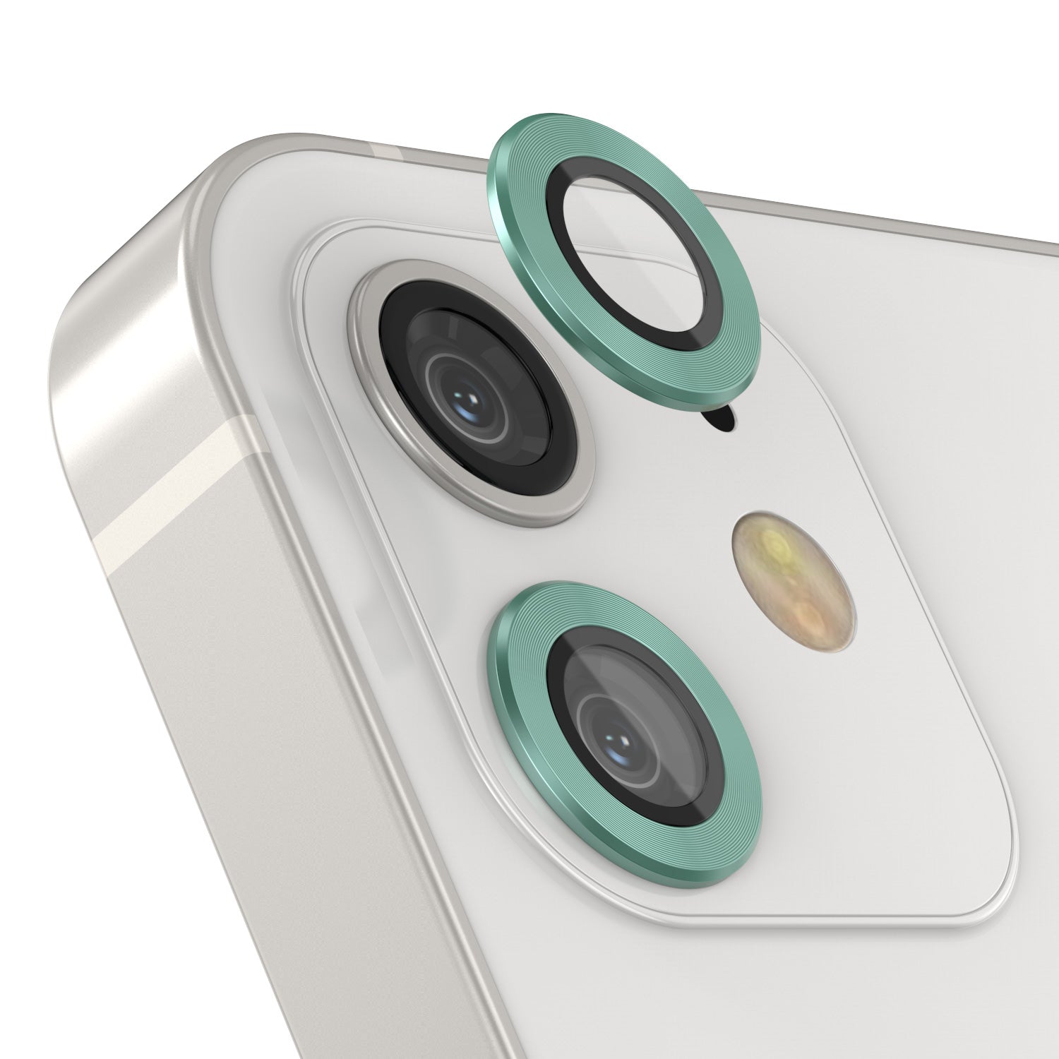 [2 Pack] Punkcase for iPhone 12 Mini Camera Protector Ring [Green]