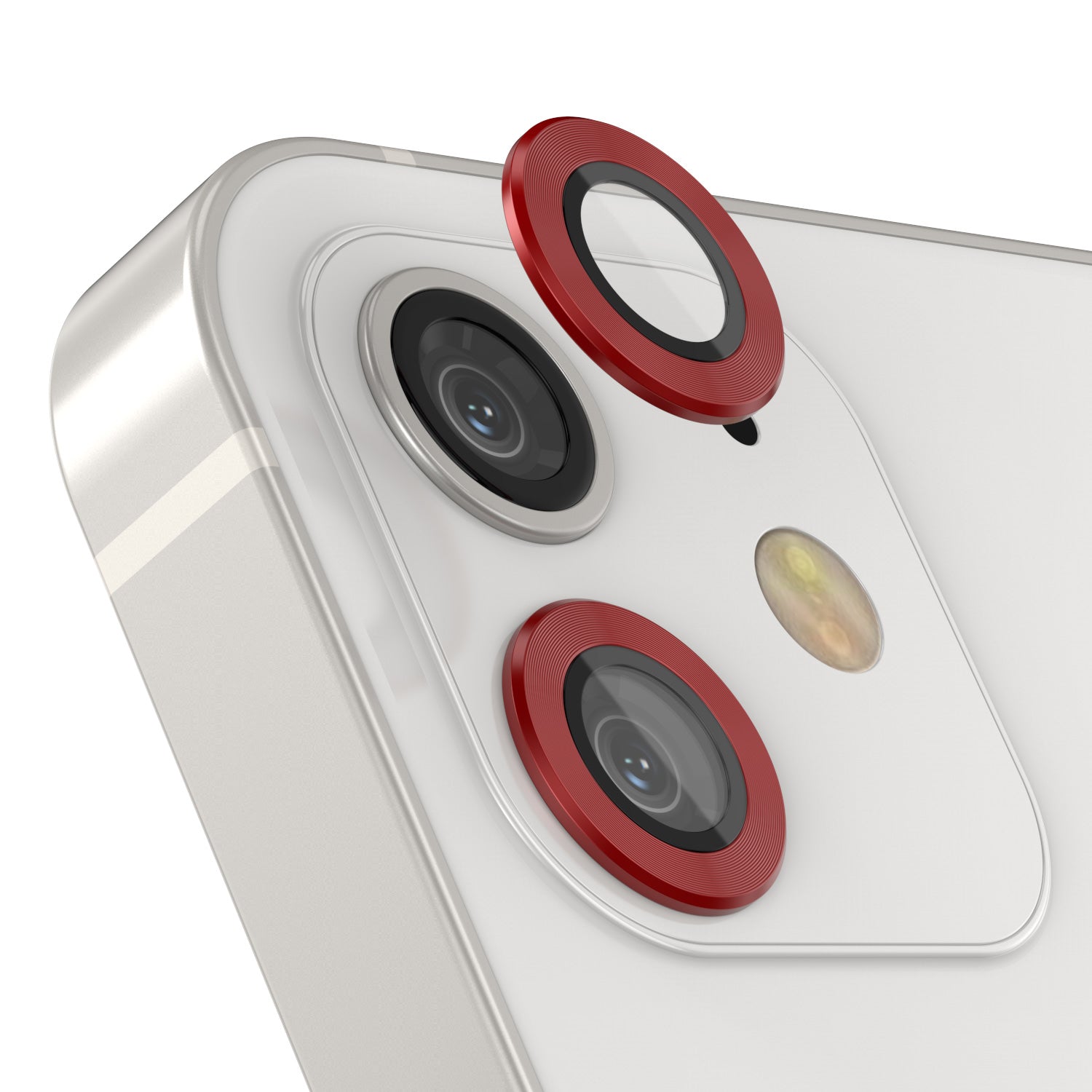 [2 Pack] Punkcase for iPhone 12 Mini Camera Protector Ring [Red]