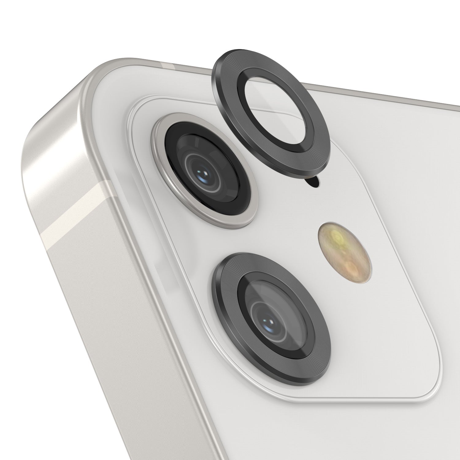 [2 Pack] Punkcase for iPhone 12 Mini Camera Protector Ring [Grey]