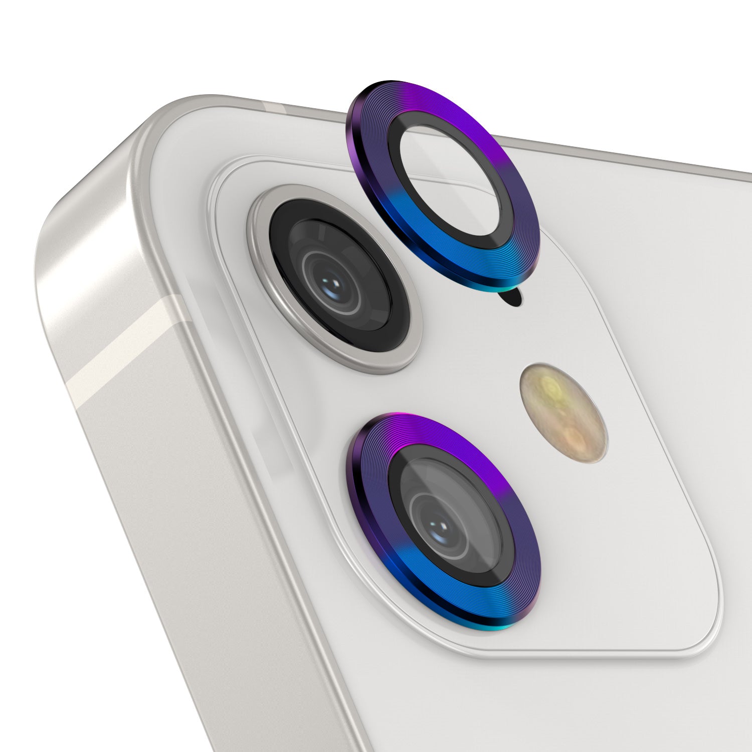 [2 Pack] Punkcase for iPhone 12 Mini Camera Protector Ring [Rainbow]