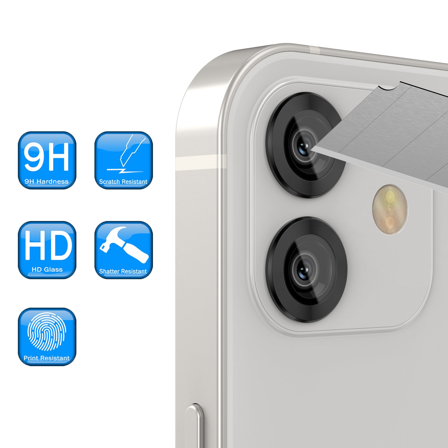 [2 Pack] Punkcase for iPhone 12 Camera Protector Ring [Black]