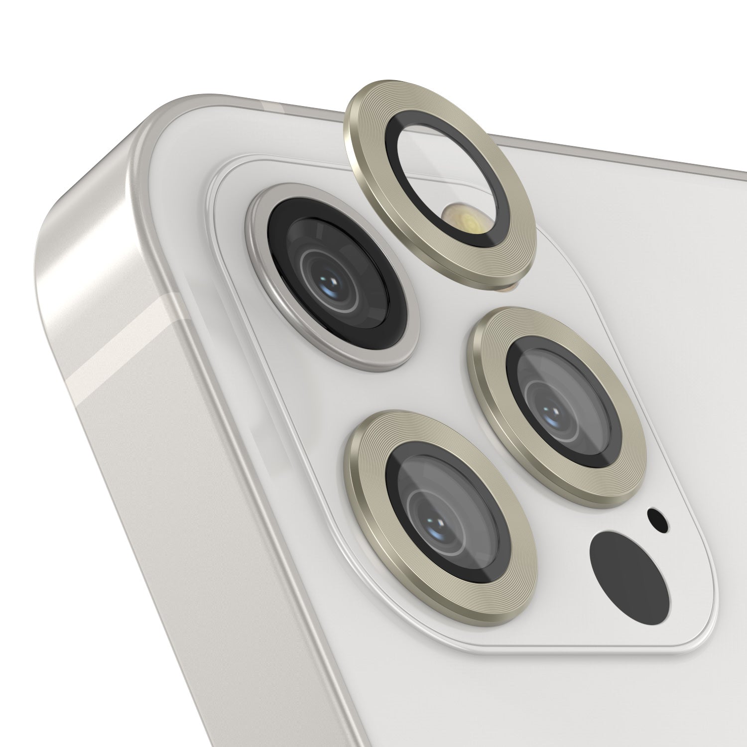 [3 Pack] Punkcase for iPhone 12 Pro Camera Protector Ring [Gold]