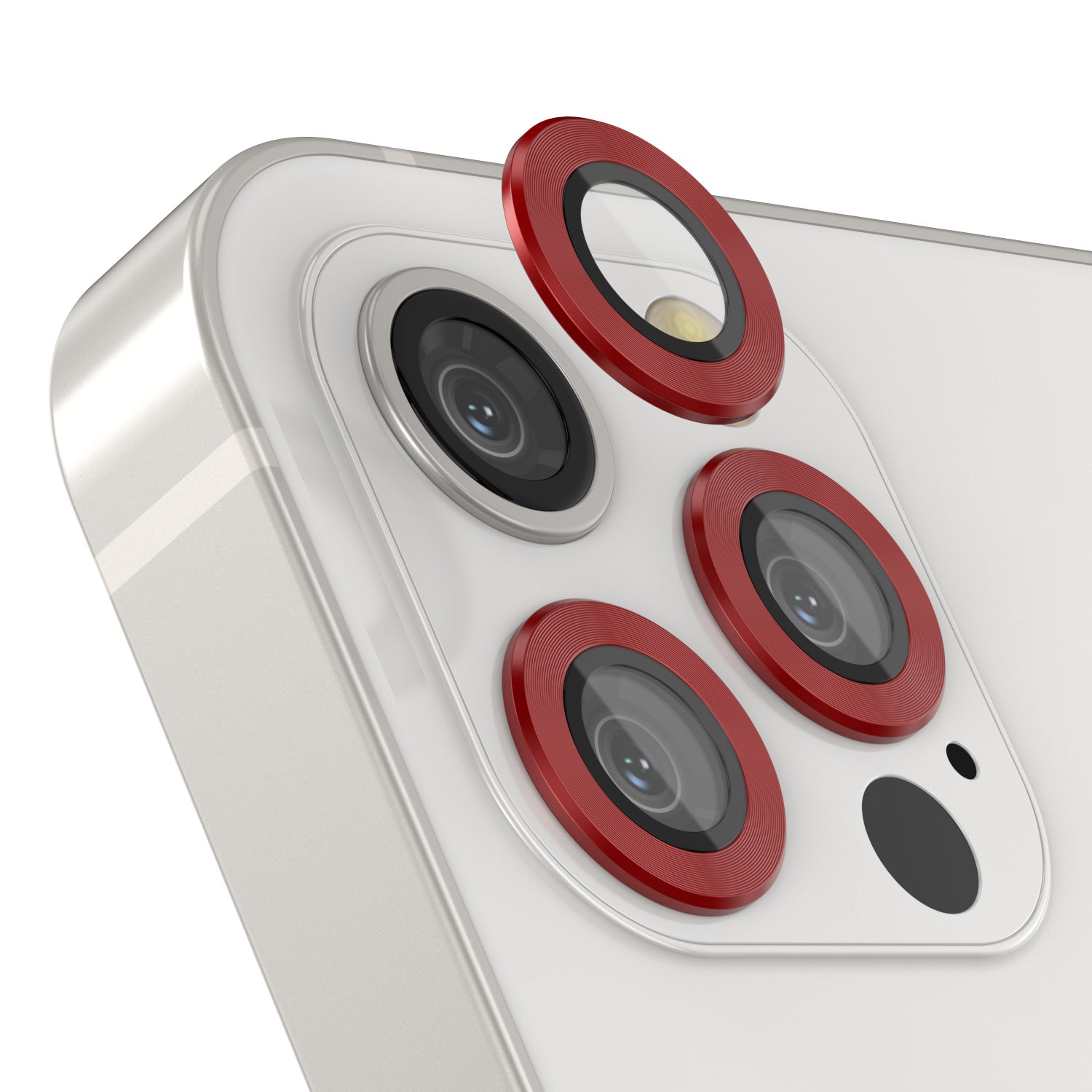 [3 Pack] Punkcase for iPhone 12 Pro Camera Protector Ring [Red]