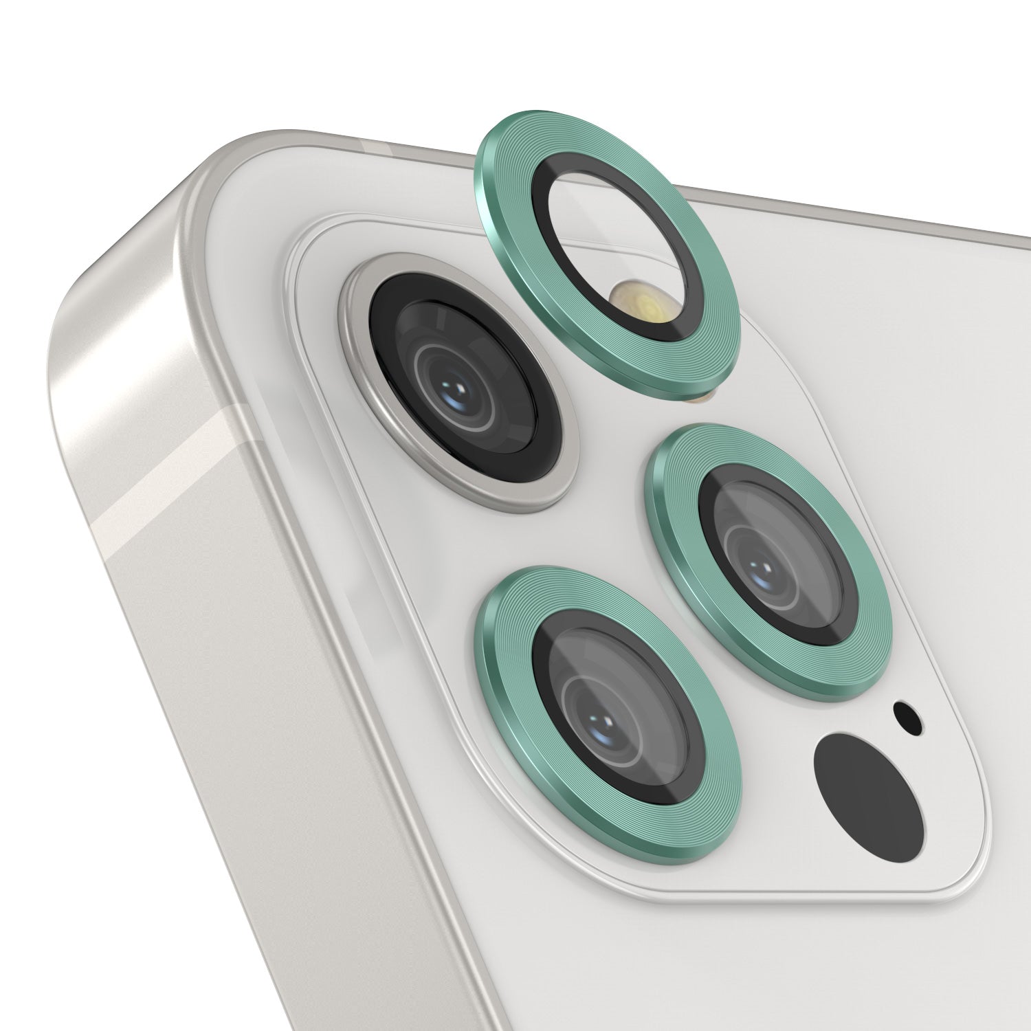 [3 Pack] Punkcase for iPhone 12 Pro Camera Protector Ring [Green]