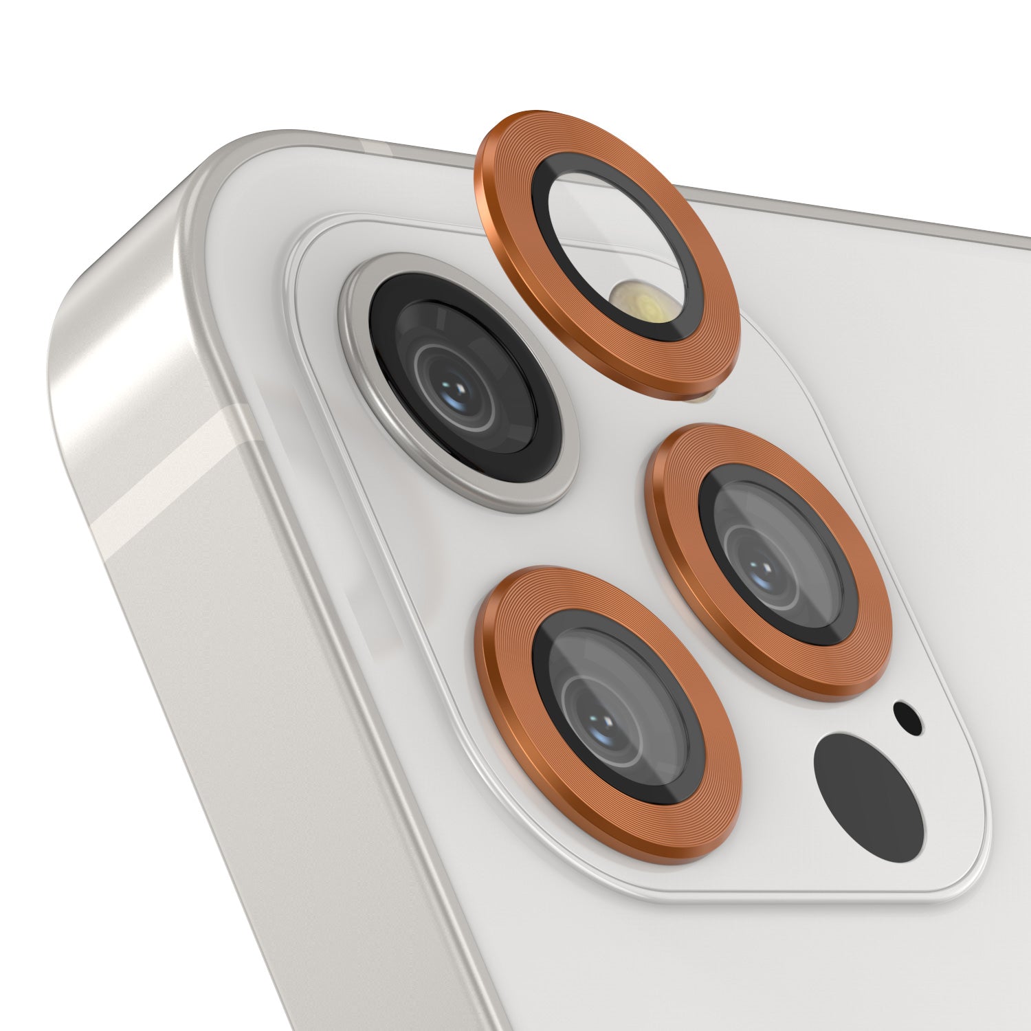 [3 Pack] Punkcase for iPhone 12 Pro Camera Protector Ring [Orange]