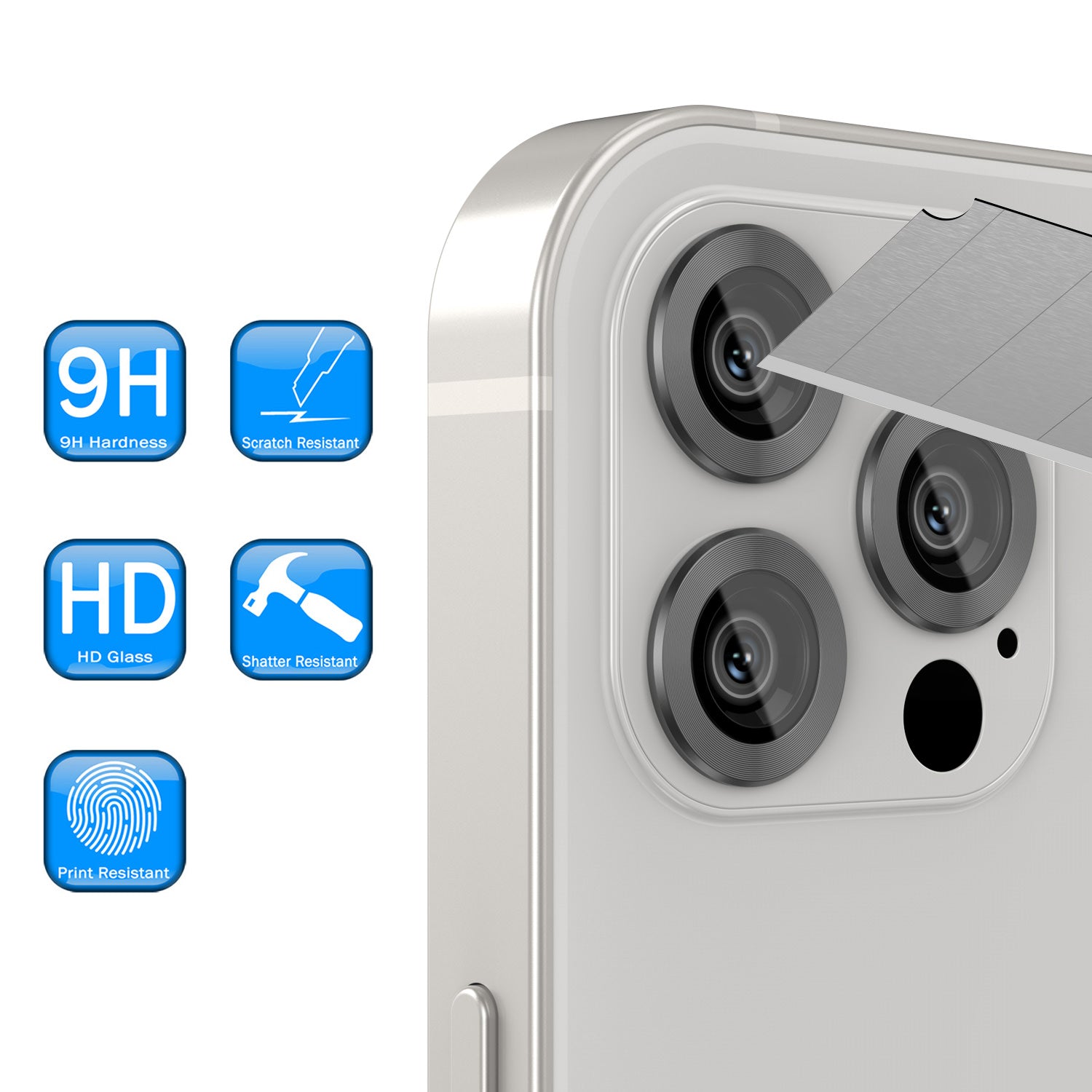 [3 Pack] Punkcase for iPhone 12 Pro Camera Protector Ring [Grey]