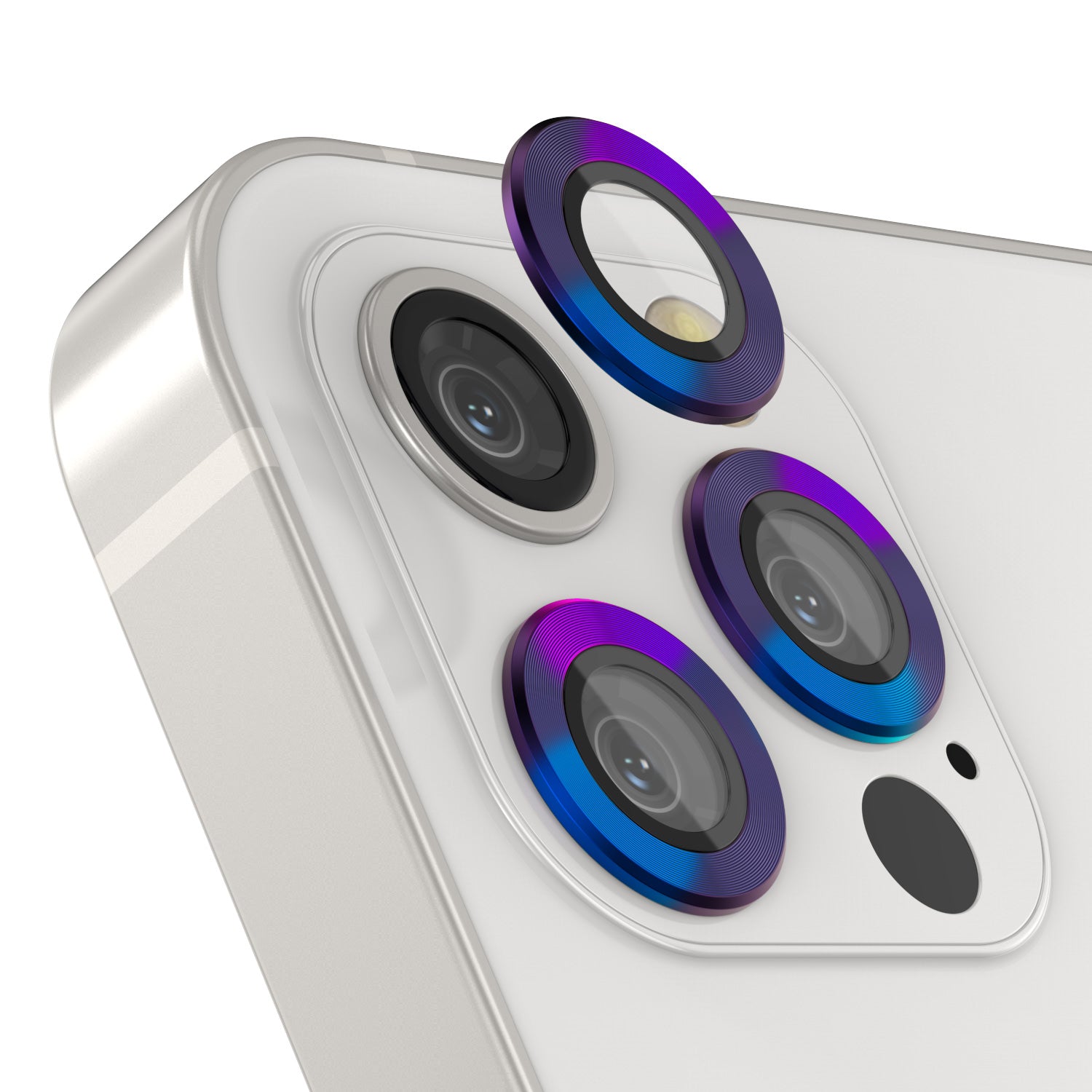 [3 Pack] Punkcase for iPhone 12 Pro Max Camera Protector Ring [Rainbow]