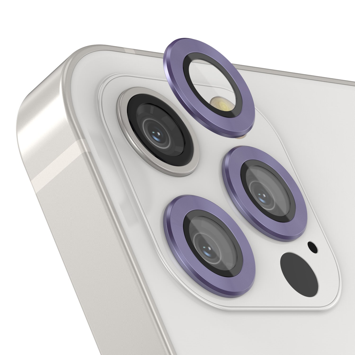 [3 Pack] Punkcase for iPhone 12 Pro Max Camera Protector Ring [Purple]