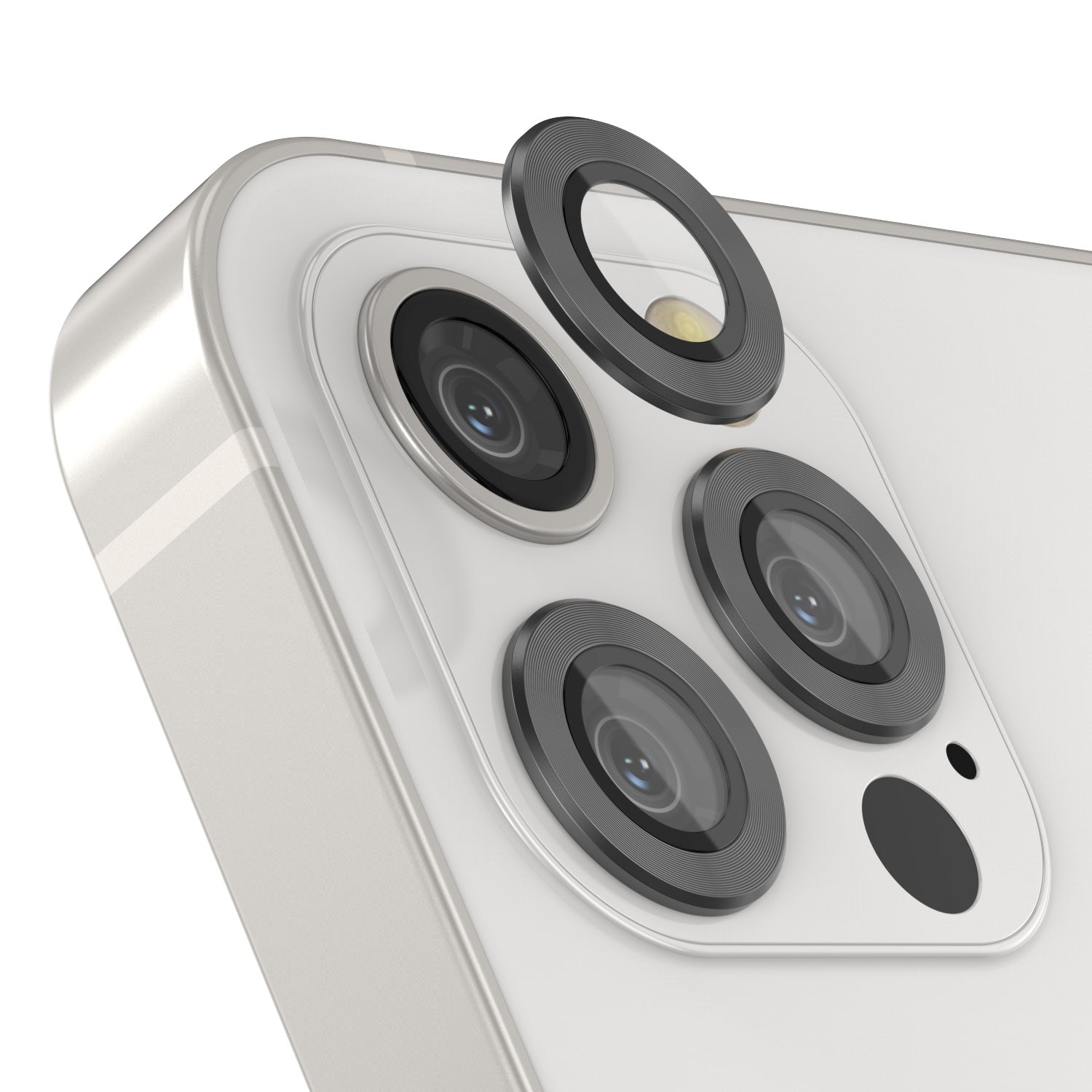 [3 Pack] Punkcase for iPhone 12 Pro Max Camera Protector Ring [Grey]