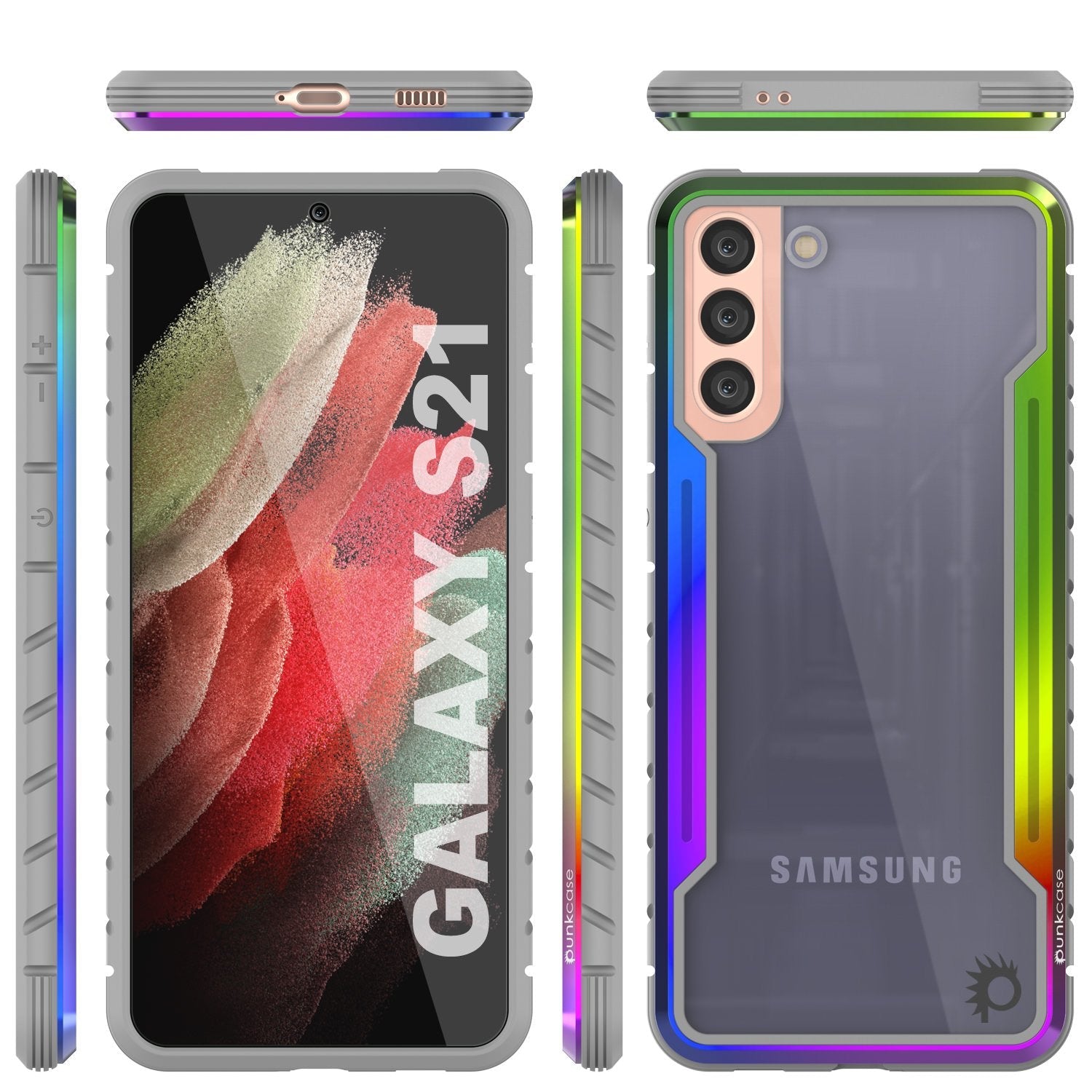 Punkcase S21 ravenger Case Protective Military Grade Multilayer Cover [Rainbow]