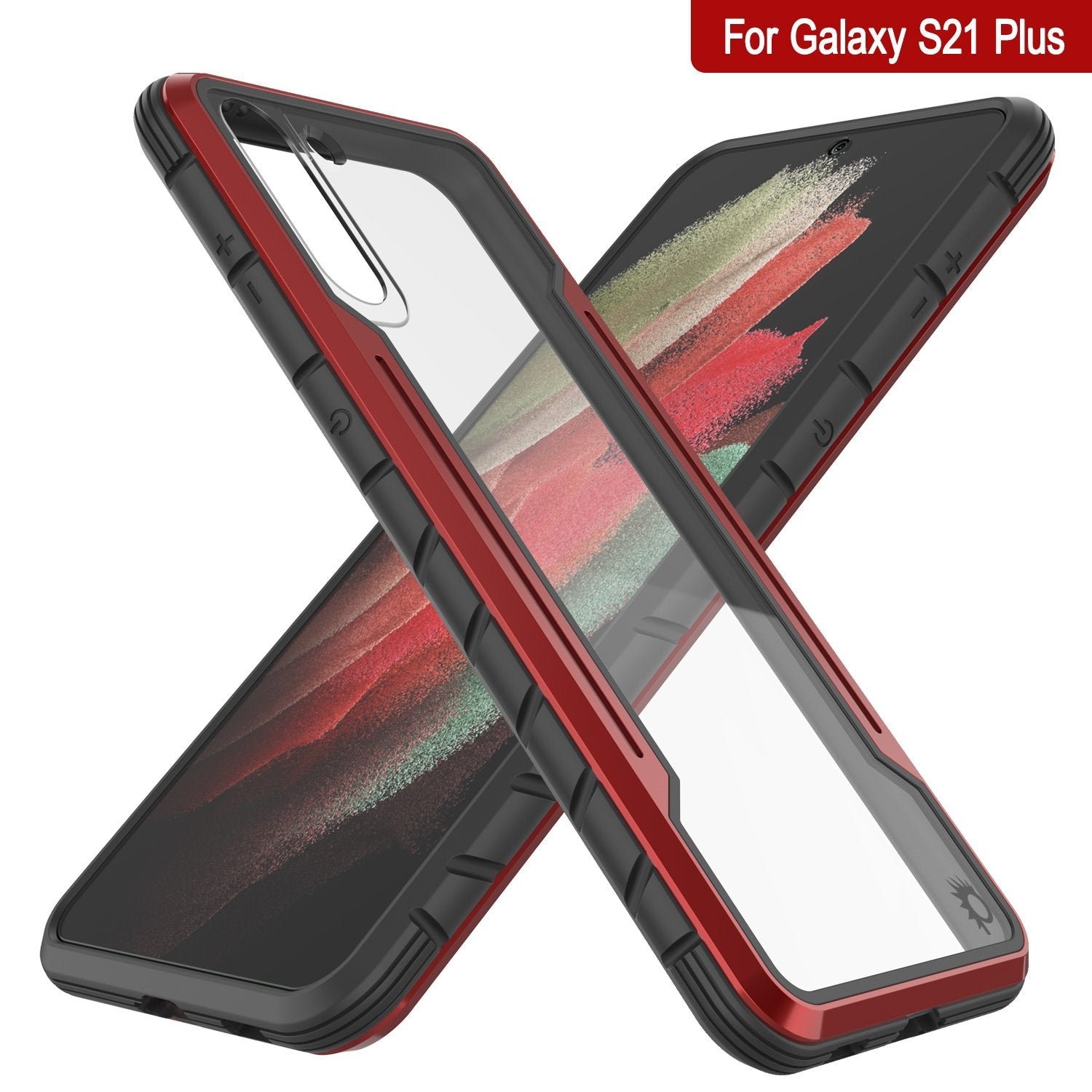 Punkcase S21+ Plus ravenger Case Protective Military Grade Multilayer Cover [Red]