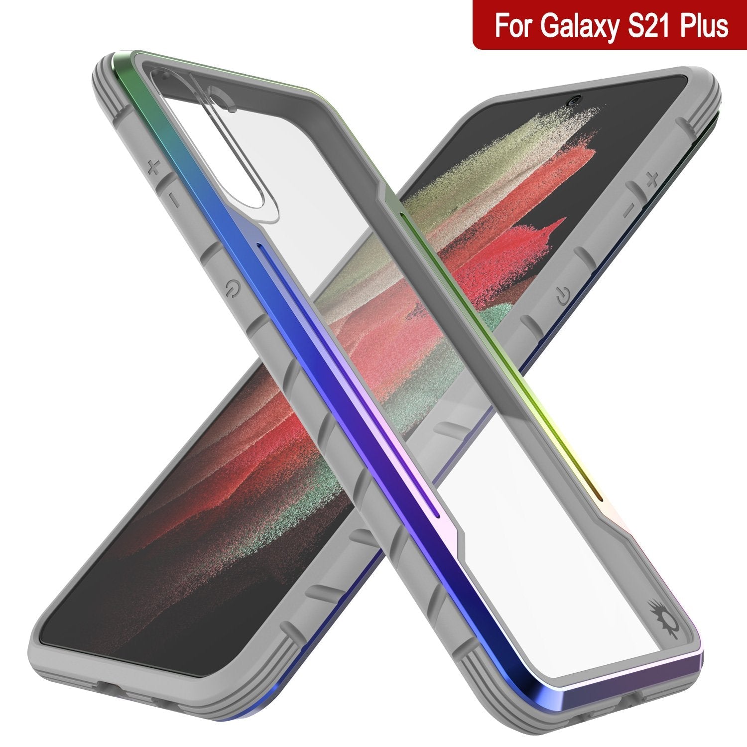 Punkcase S21+ Plus ravenger Case Protective Military Grade Multilayer Cover [Rainbow]