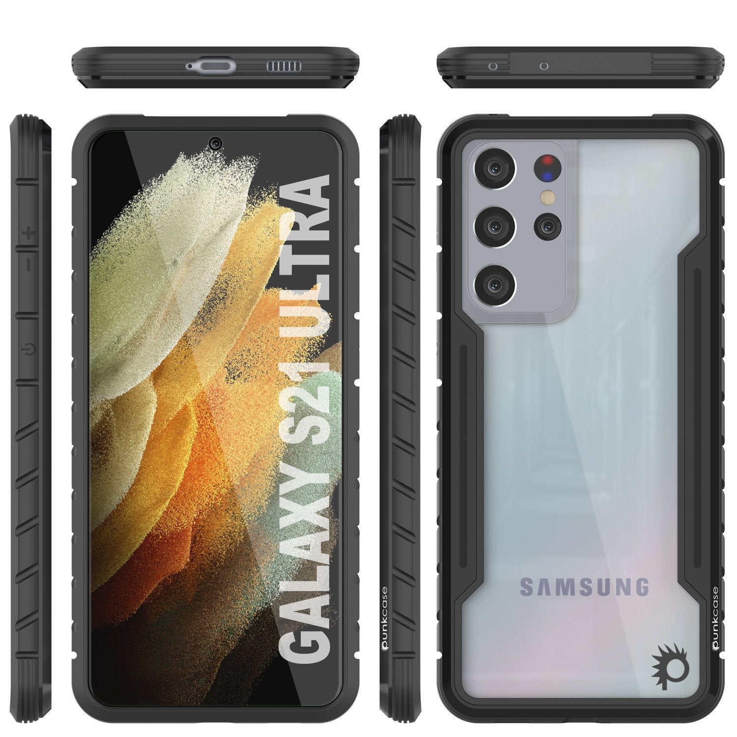 Punkcase S21 Ultra ravenger Case Protective Military Grade Multilayer Cover [Black]