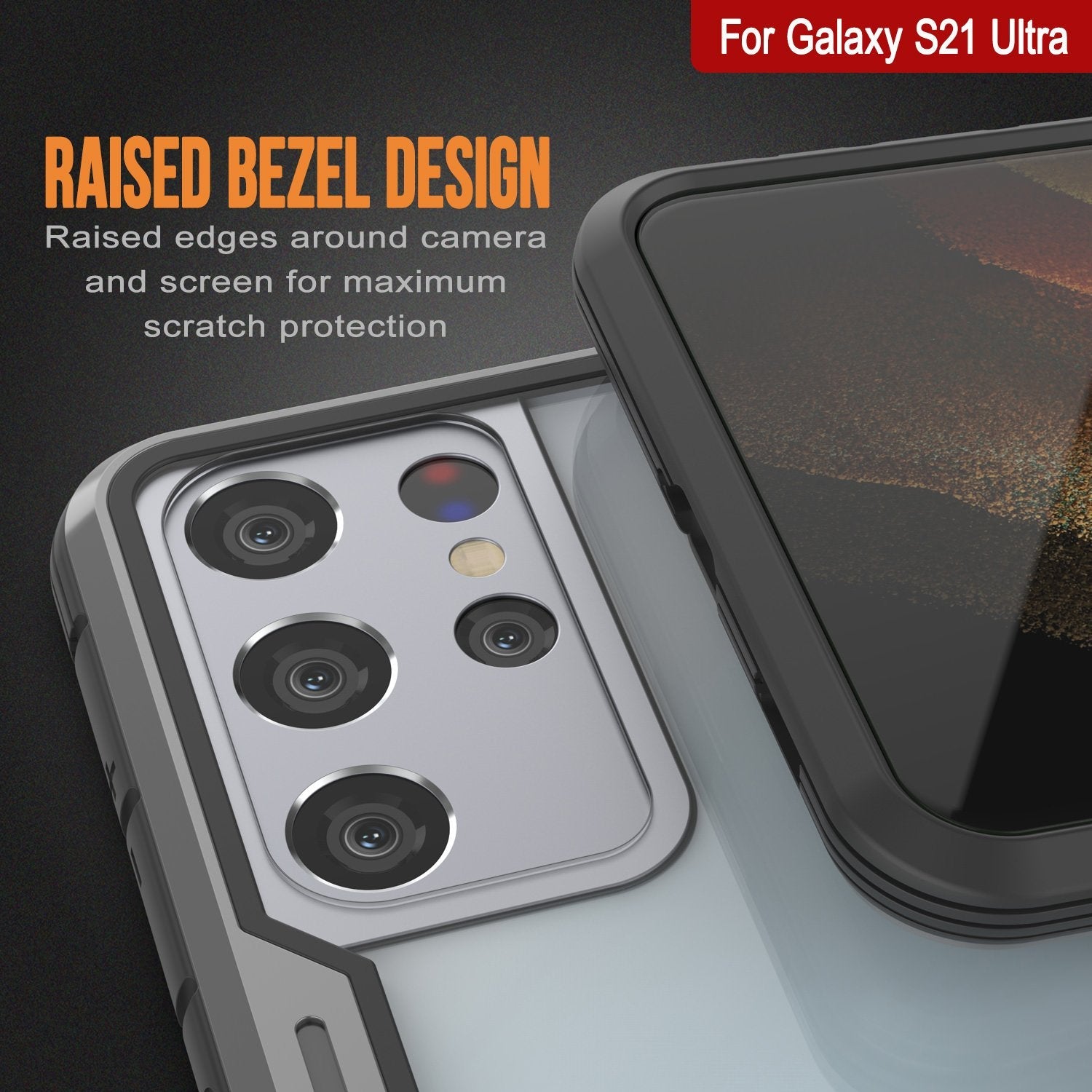 Punkcase S21 Ultra ravenger Case Protective Military Grade Multilayer Cover [Grey-Black]